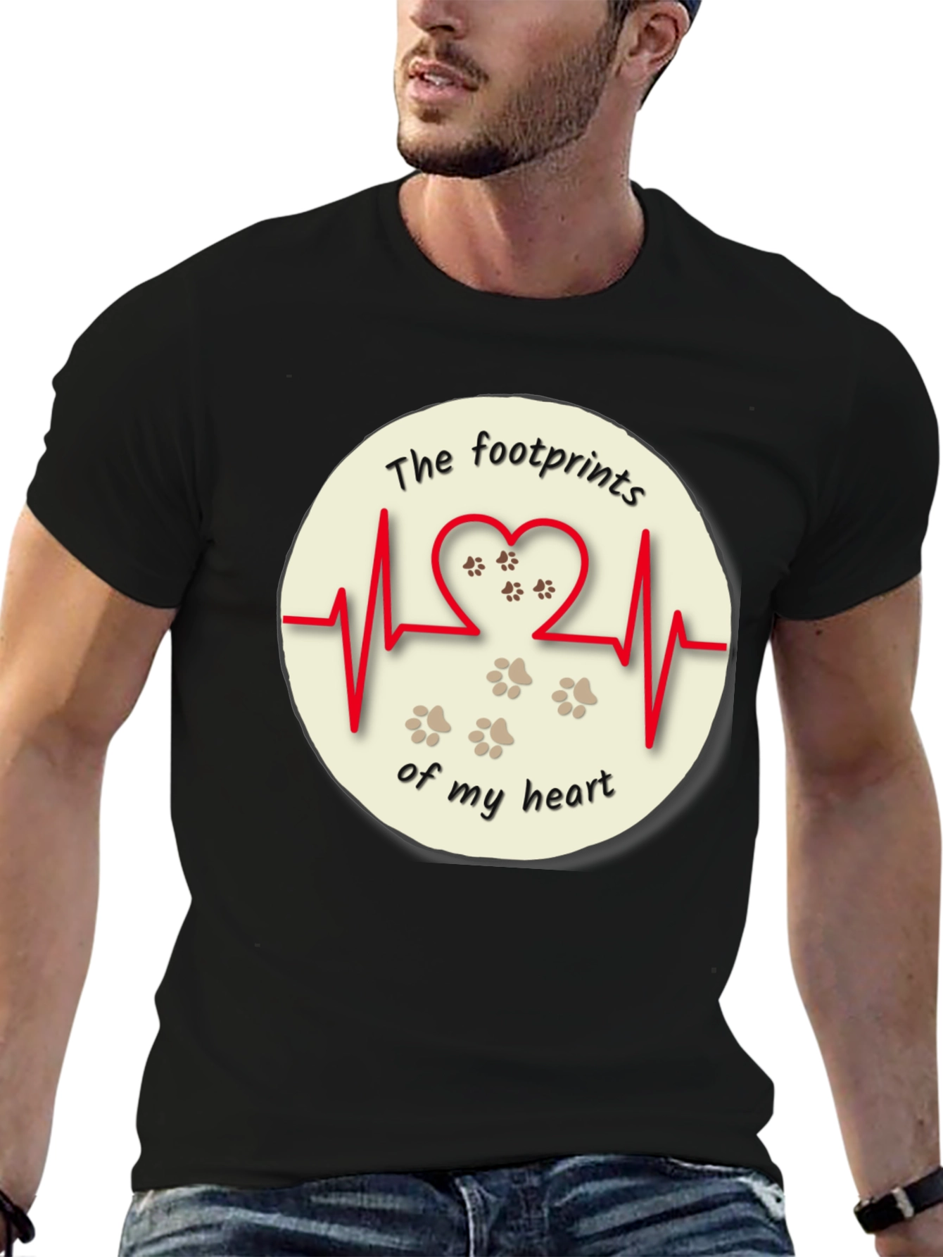 Black Footprints of My Heart T-Shirt view 6