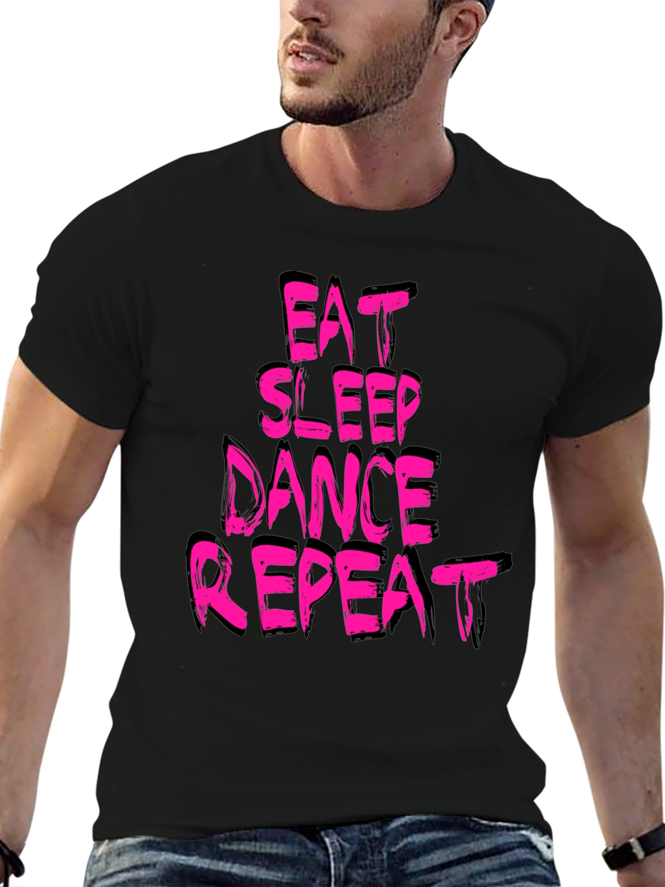 Black Eat Sleep Dance Repeat Graphic T-Shirt view 6
