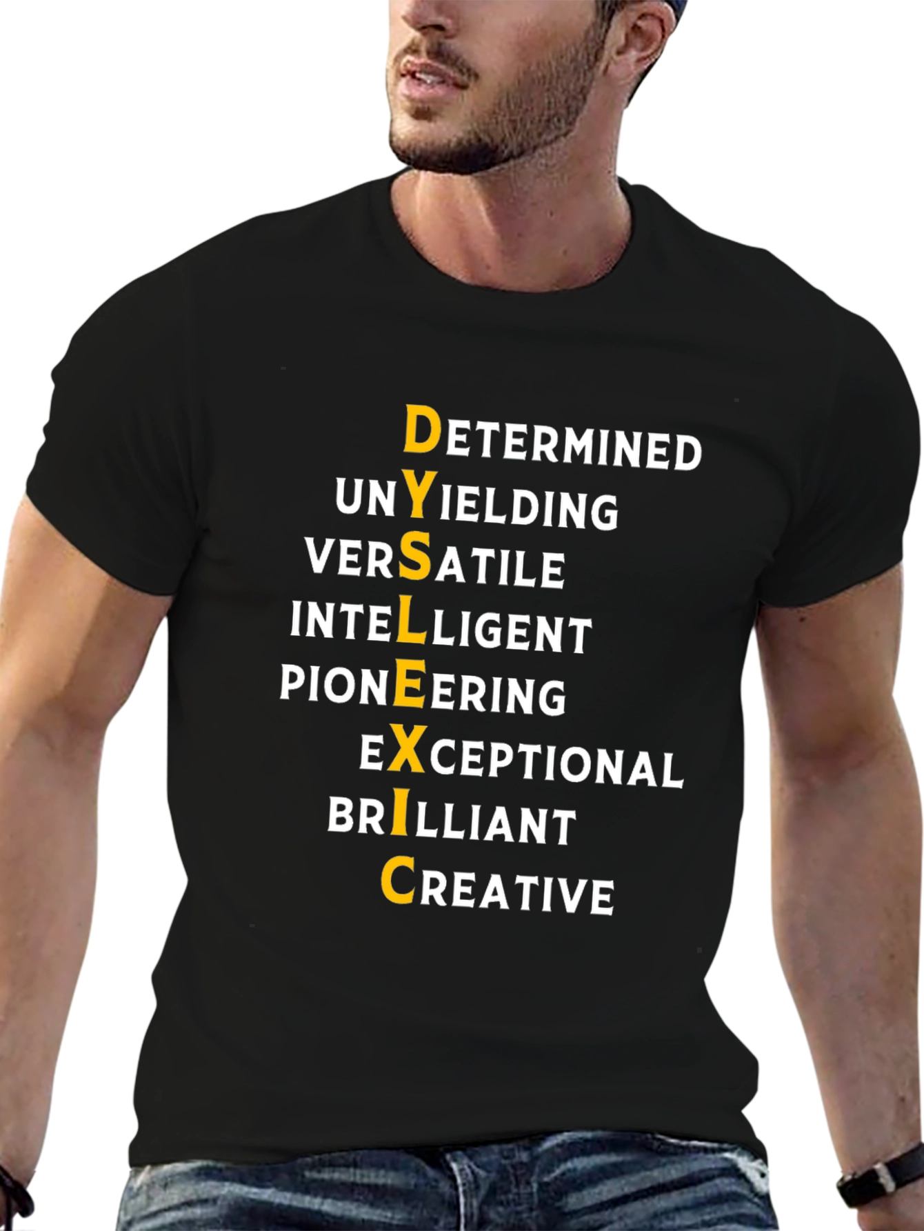 Black Dyslexic Empowering T-Shirt view 6