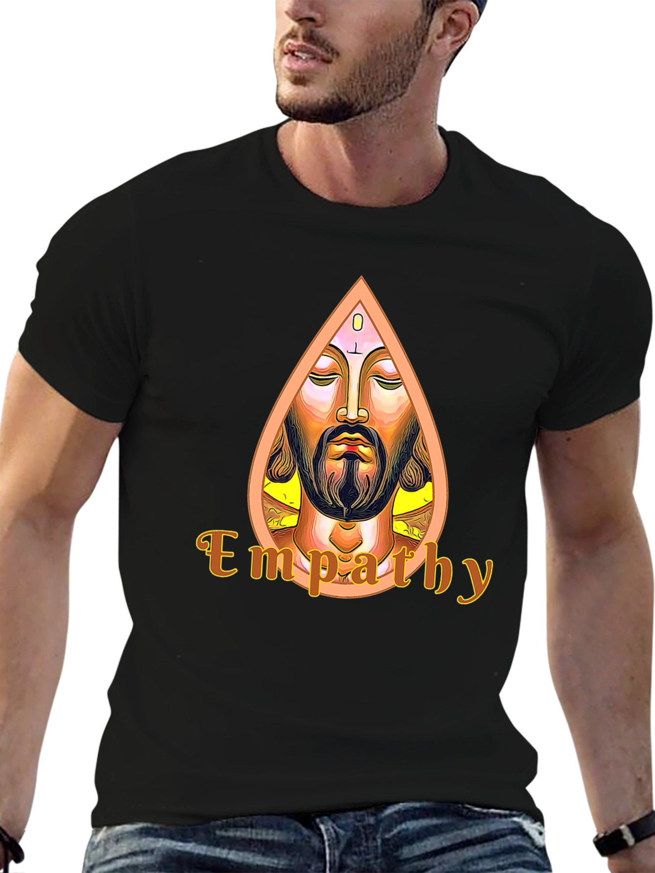 Black Empathy Graphic Tee - Spiritual Art T-Shirt view 6