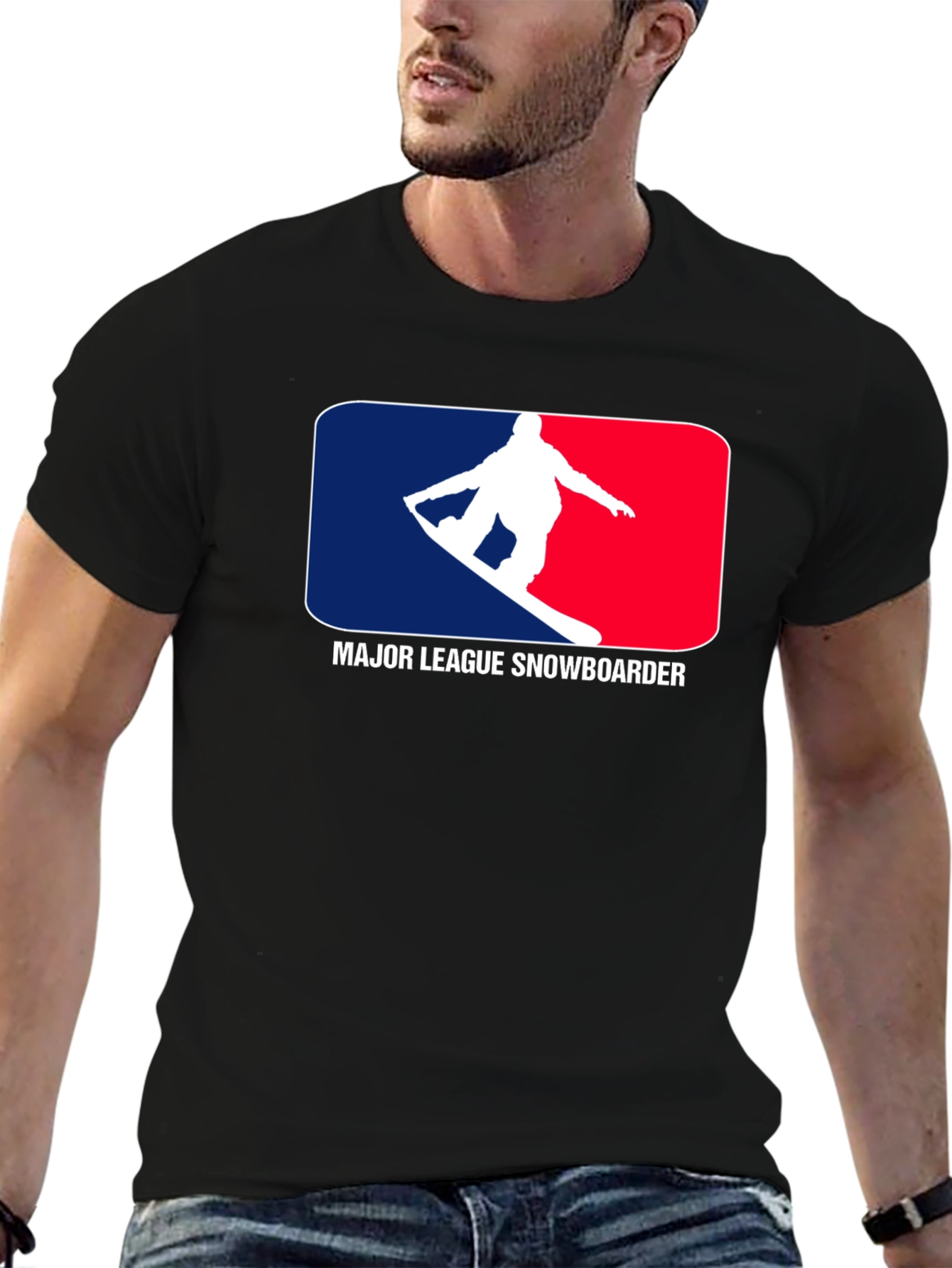 Black Major League Snowboarder Black T-Shirt view 6