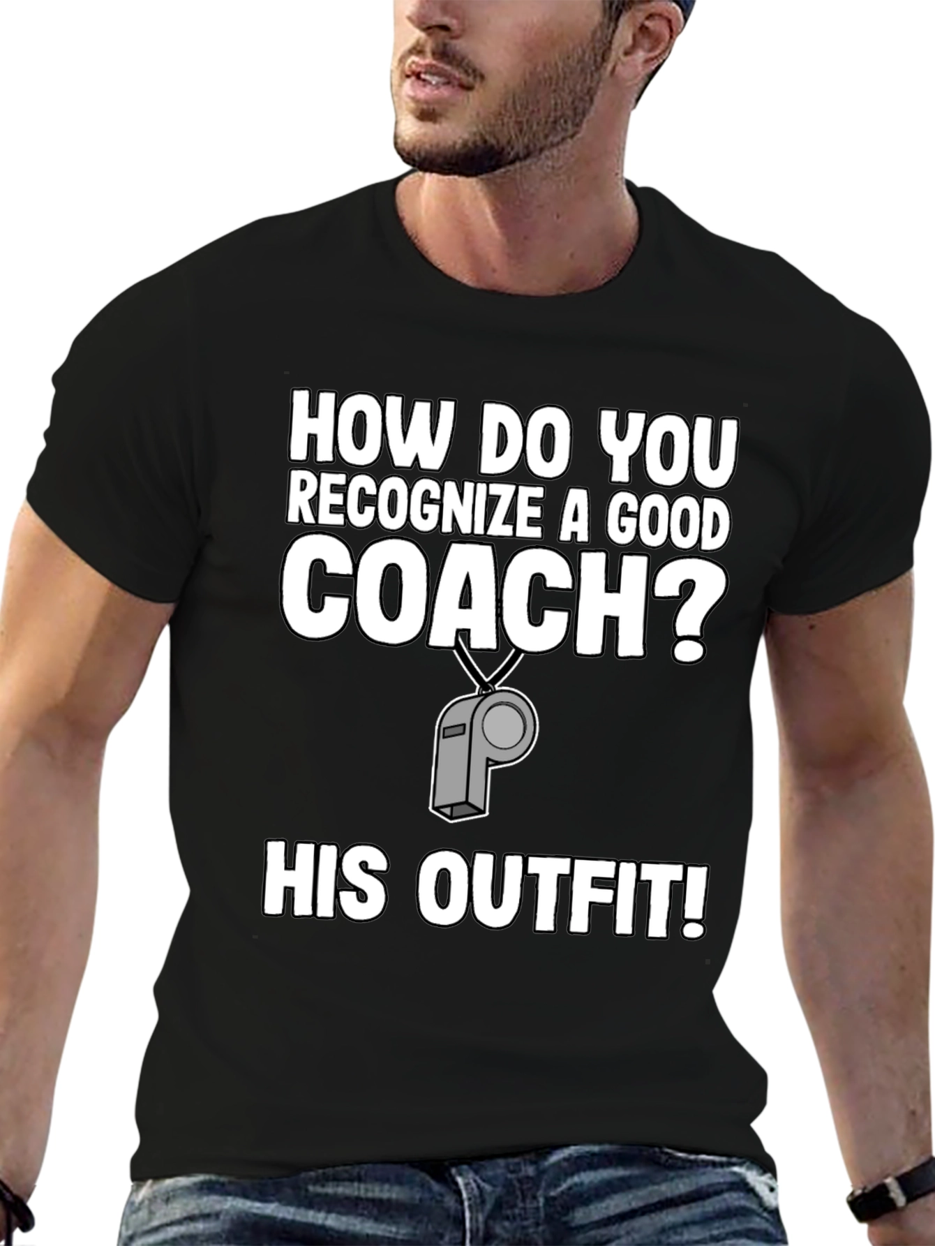 Black Funny Coach Outfit T-Shirt view 6