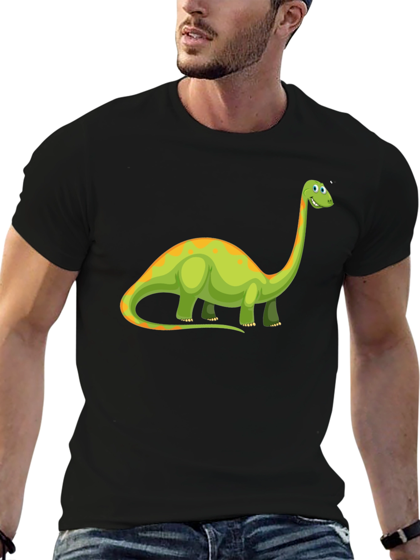 Black Dinosaur Graphic Black T-Shirt view 6