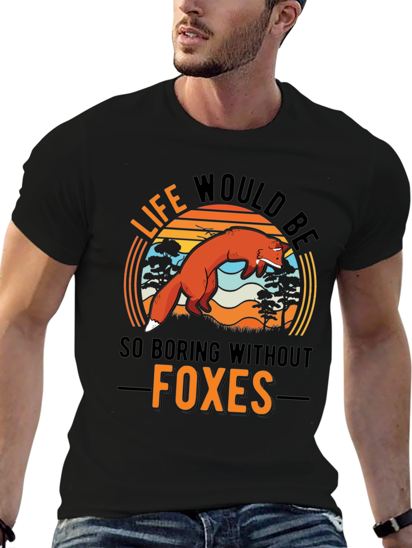 Black Life Would Be So Boring Without Foxes T-Shirt view 6