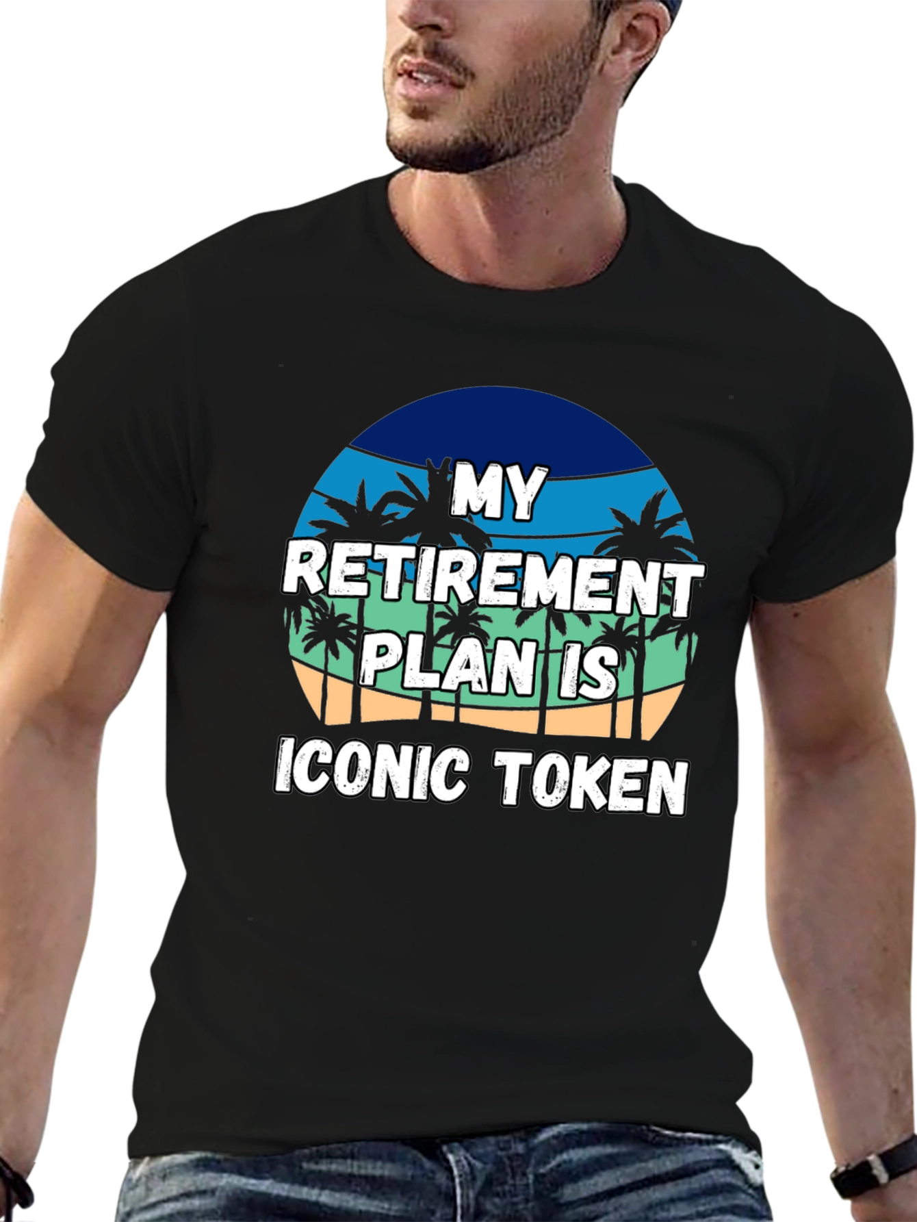Black Retirement Plan Iconic Token T-Shirt view 6