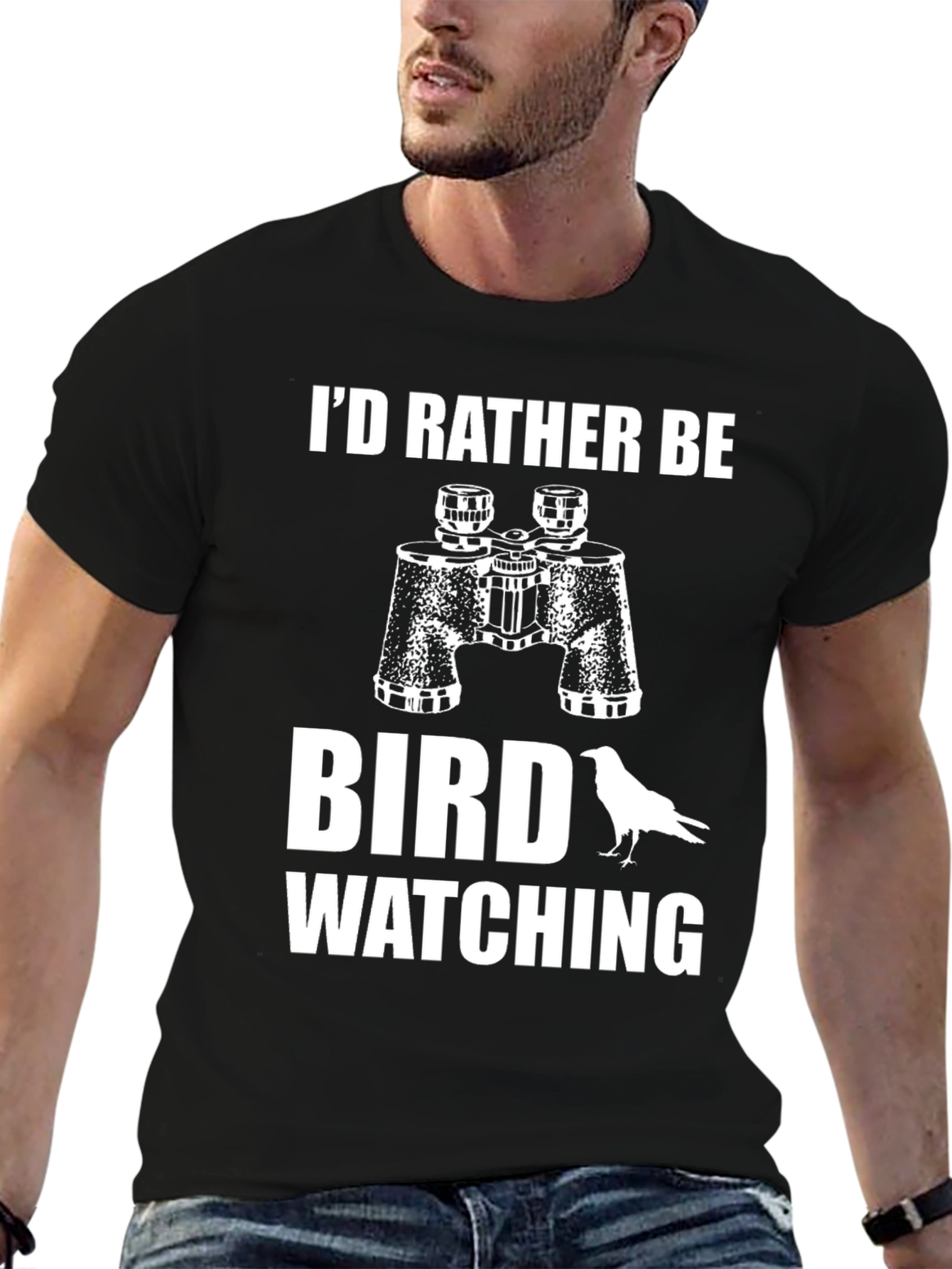 Black Bird Watching T-Shirt - Nature Lover Tee view 6
