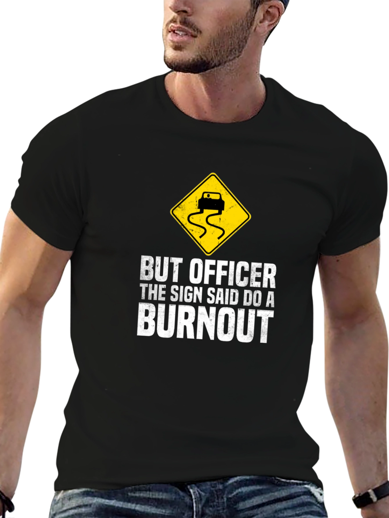 Black But Officer Burnout T-Shirt view 6