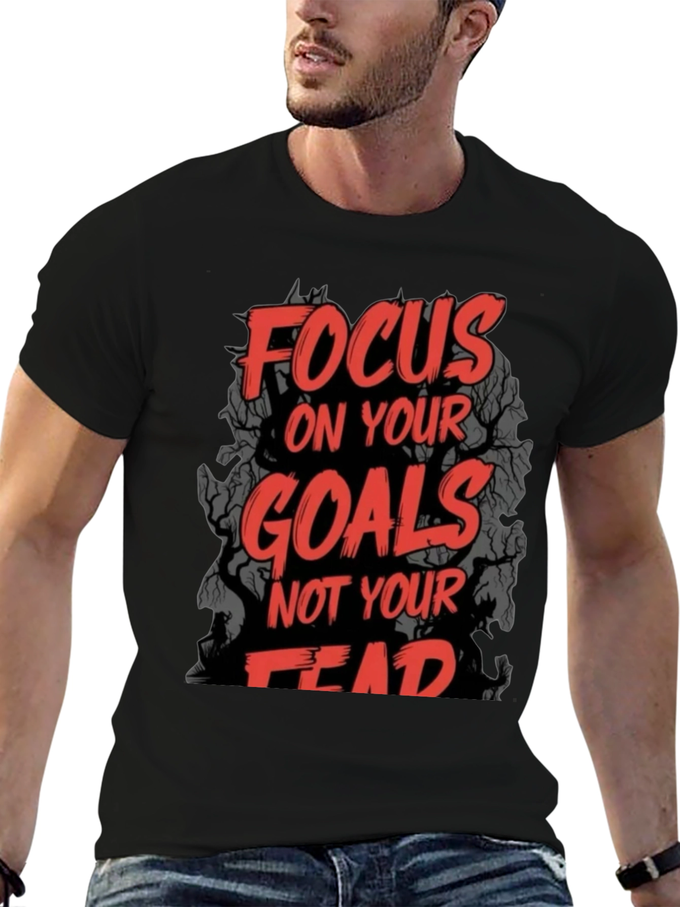 Black Focus on Goals Graphic T-Shirt view 6