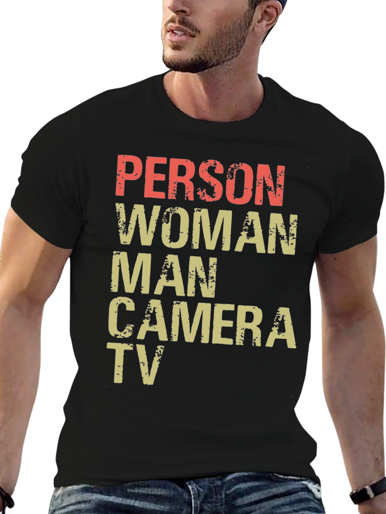 Black Person Woman Man Camera TV Men's T-Shirt view 6