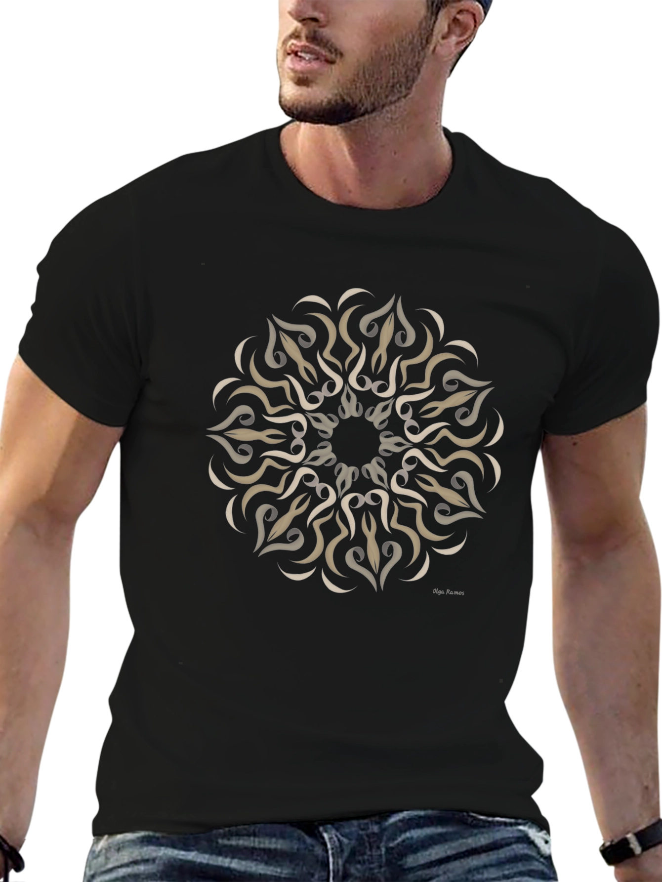 Black Tribal Sunburst Graphic T-Shirt view 6