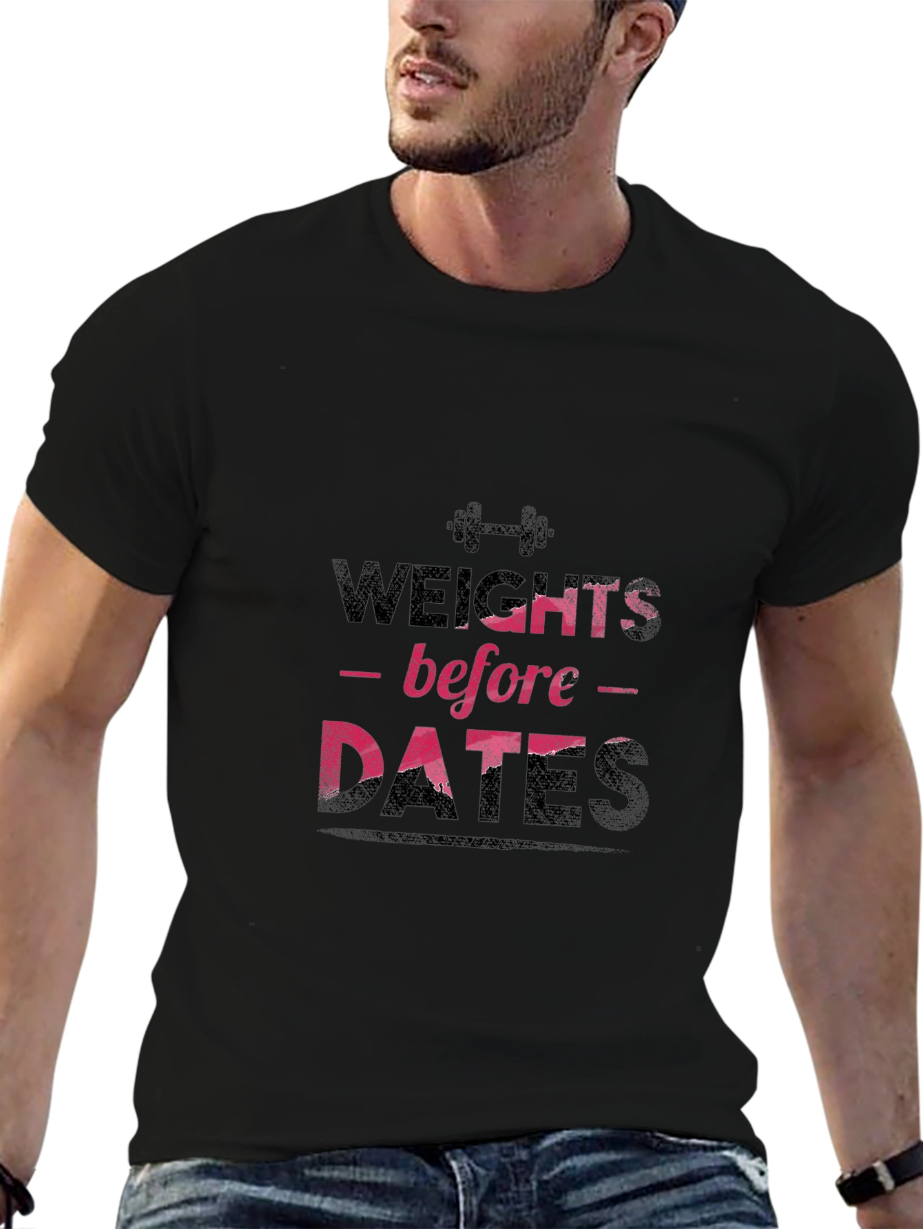 Black Weights Before Dates Graphic Tee view 6