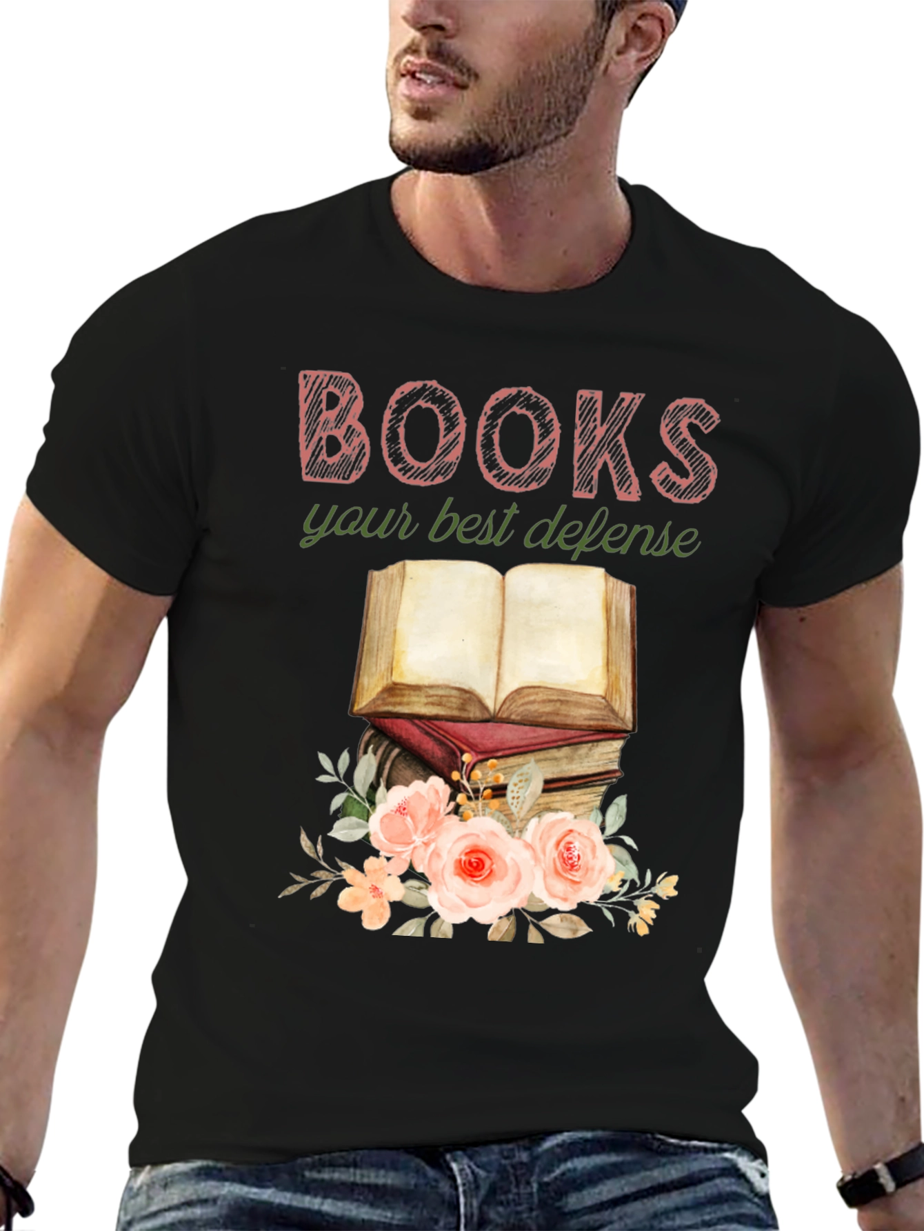 Black Books Your Best Defense Graphic Tee view 6