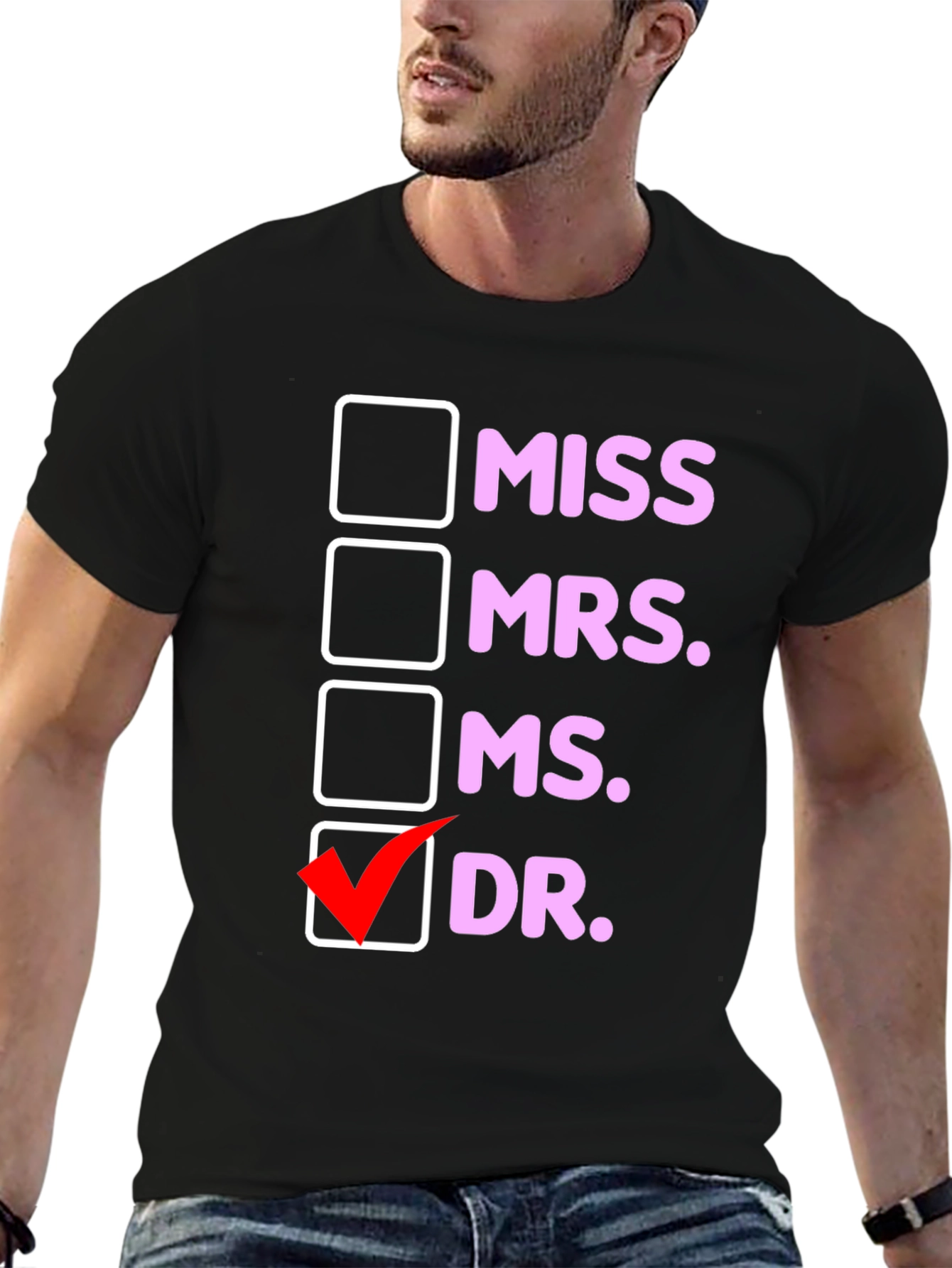 Black Funny Doctor Women's T-Shirt - Title Choice view 6