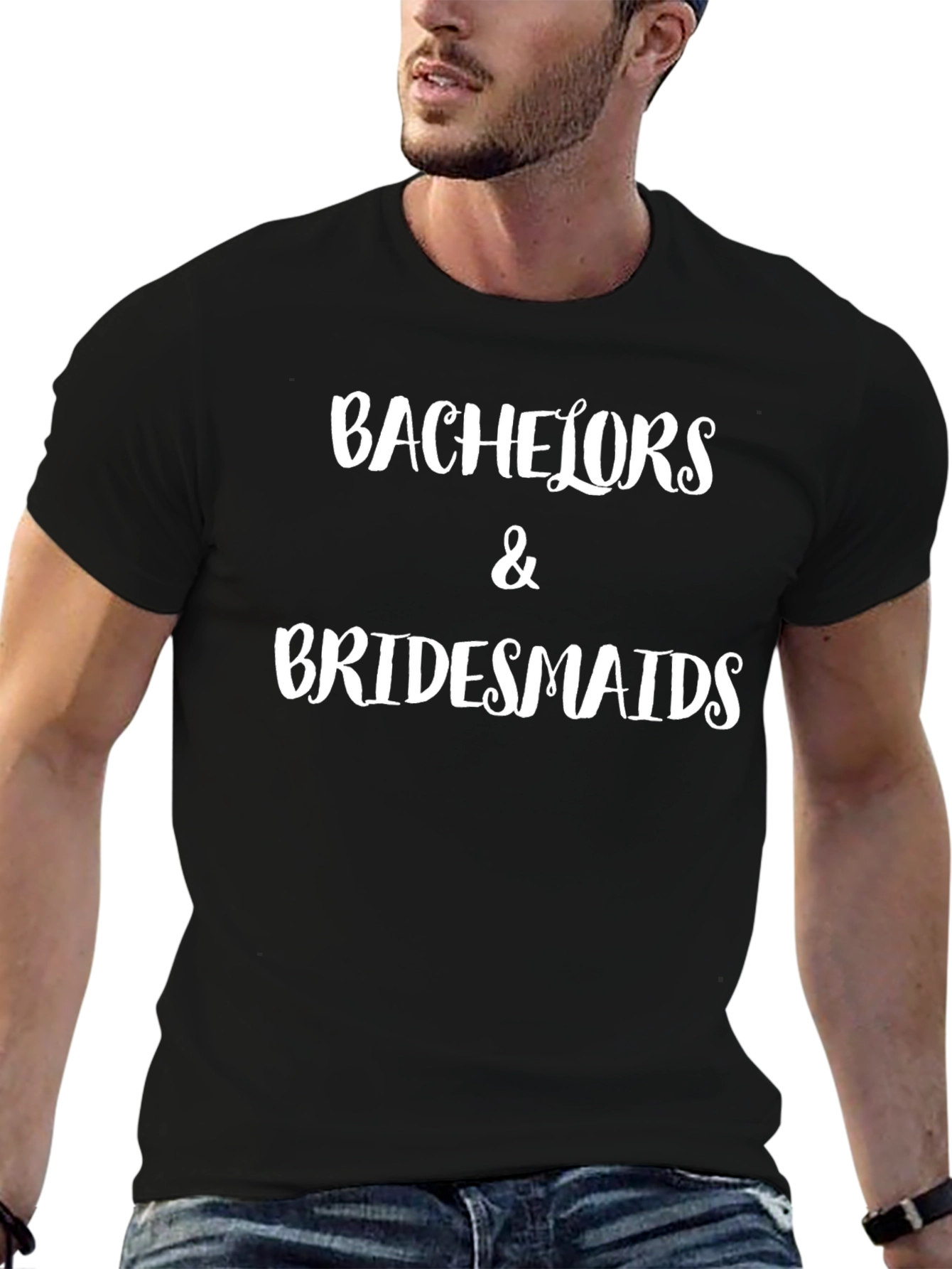 Black Bachelors & Bridesmaids Graphic T-Shirt view 6