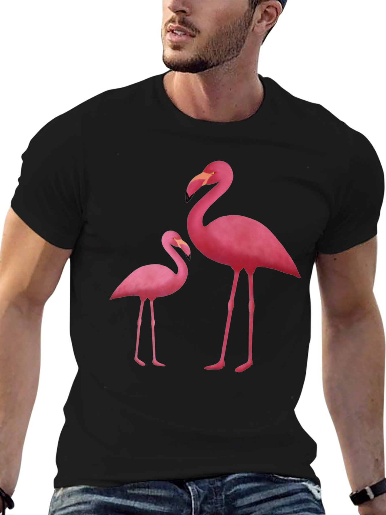 Black Flamingo Graphic Tee - Black Cotton Blend view 6