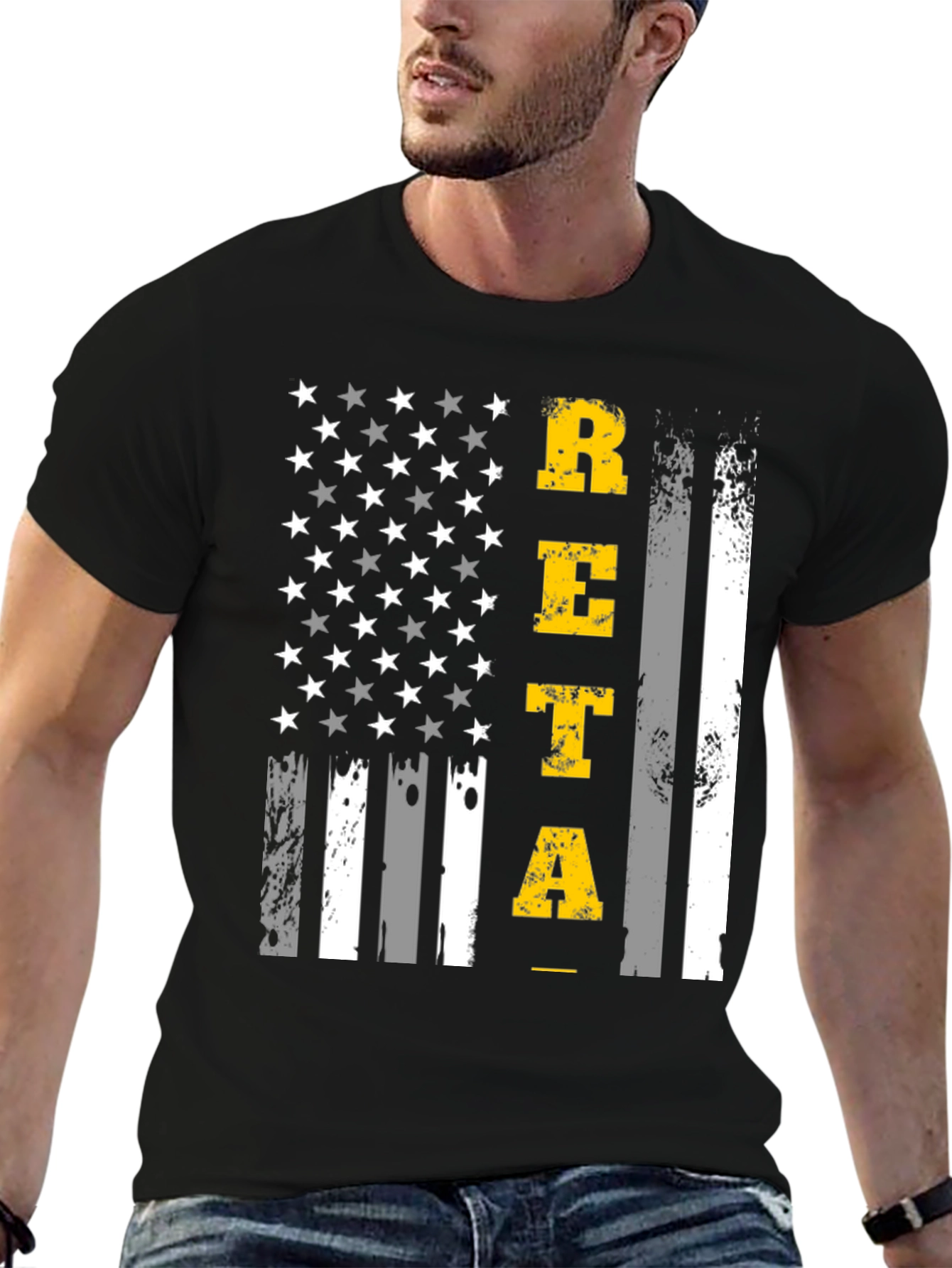 Black Patriotic RETA Graphic T-Shirt - Black view 6