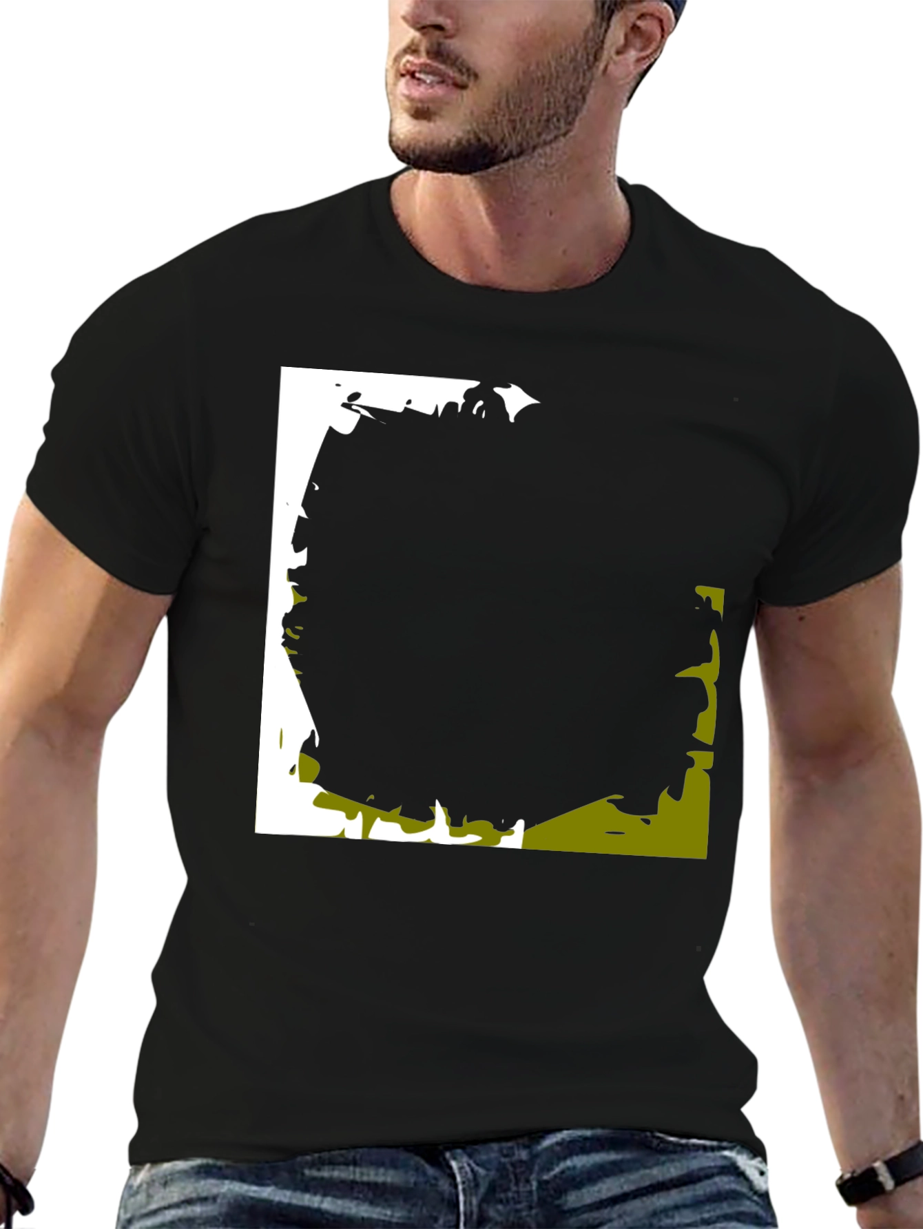 Black Abstract Graphic Black T-Shirt view 6