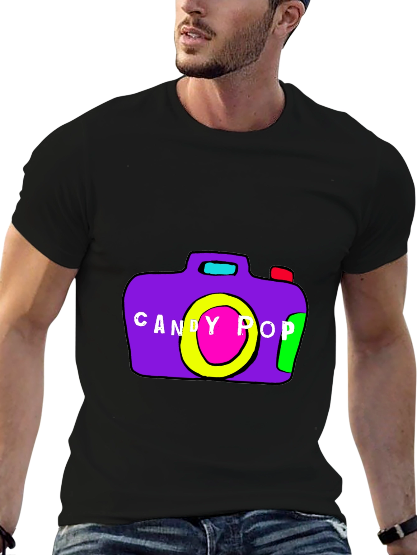 Black Candy Pop Camera Graphic Tee - Black view 6