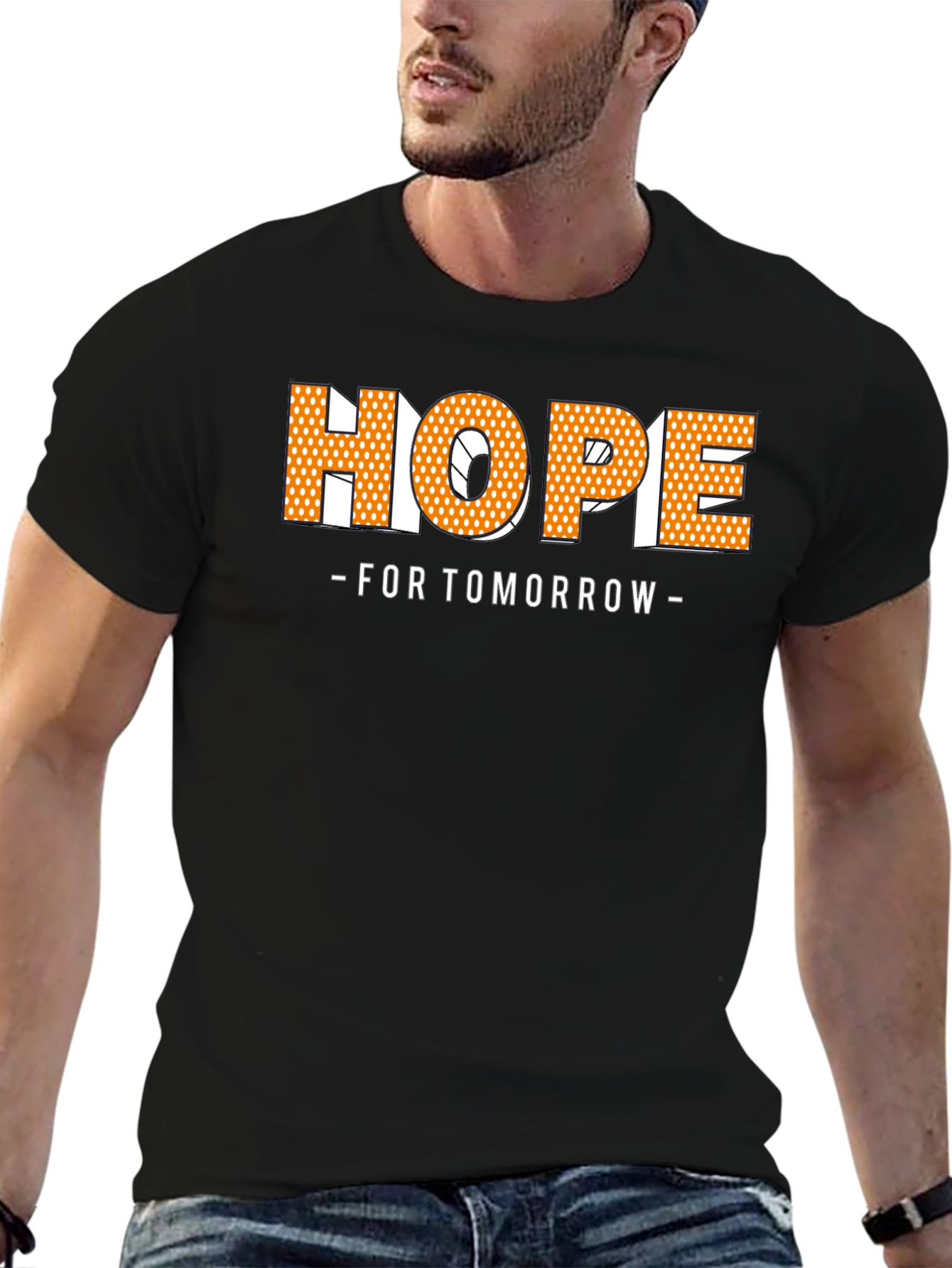 Black Hope For Tomorrow Graphic T-Shirt view 6