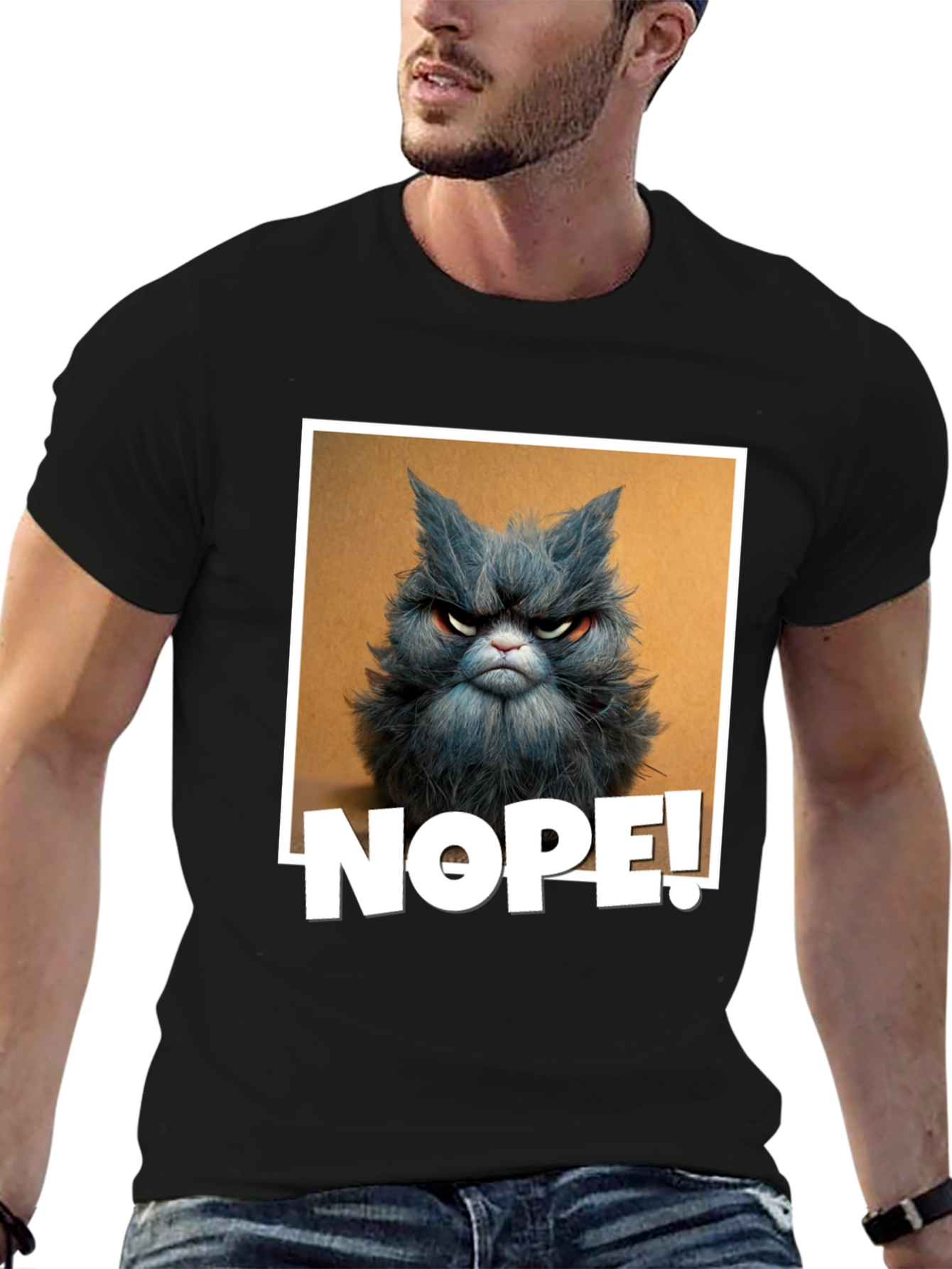Black Grumpy Cat "NOPE!" Graphic Tee view 6
