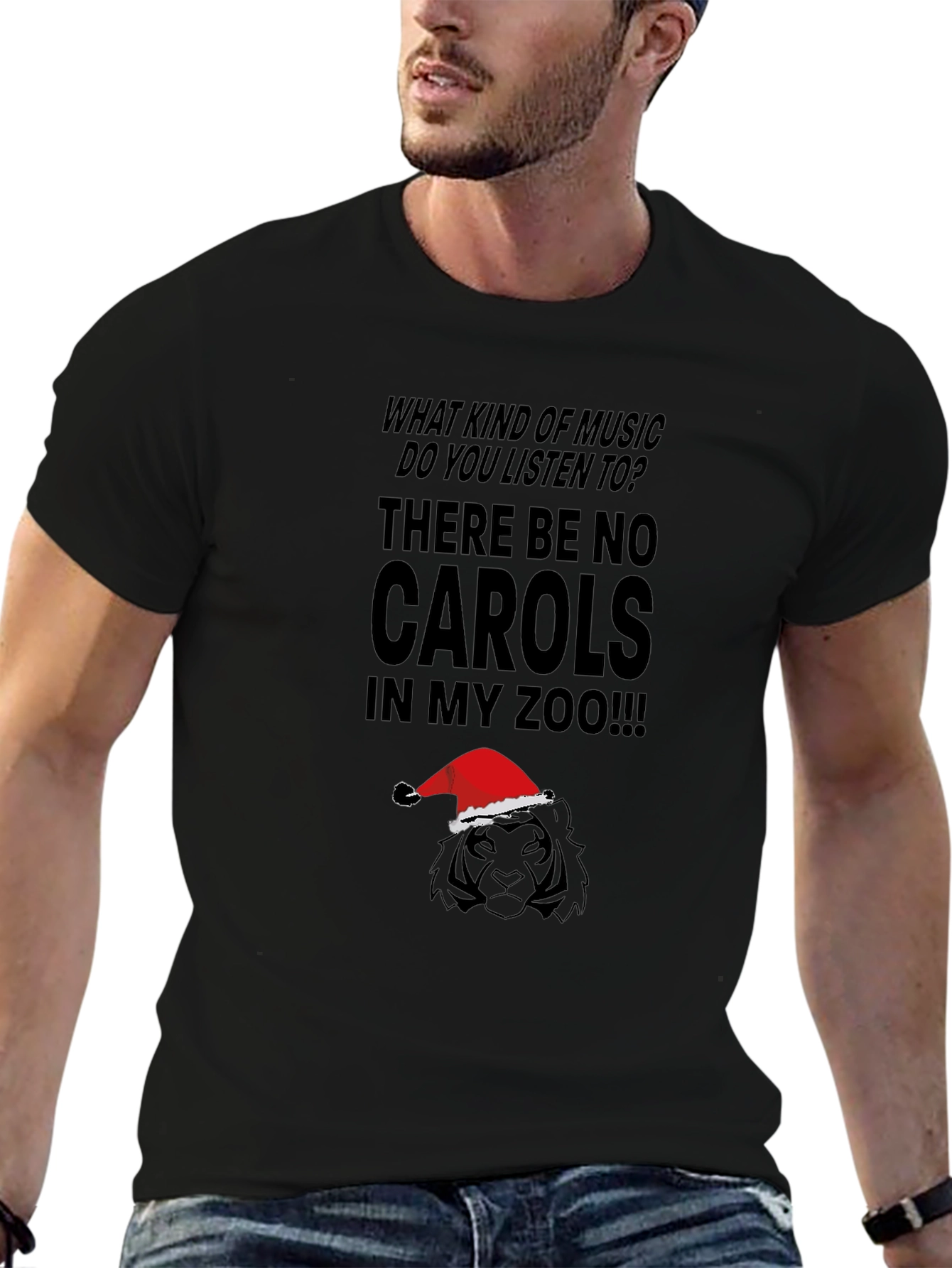 Black Funny Music Lover Christmas T-Shirt view 6