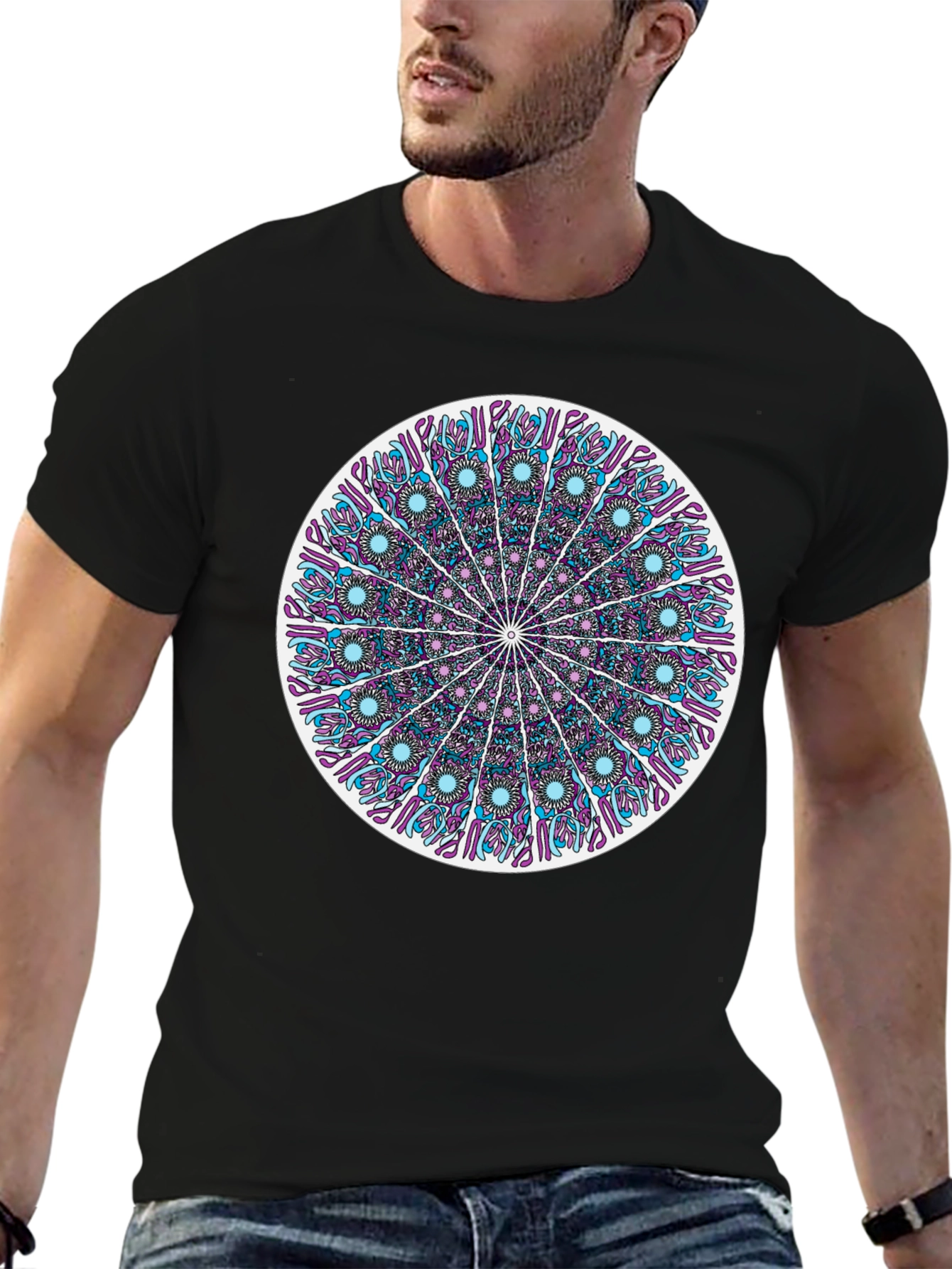 Black Mandala Graphic Tee - Stylish Unisex T-Shirt view 6