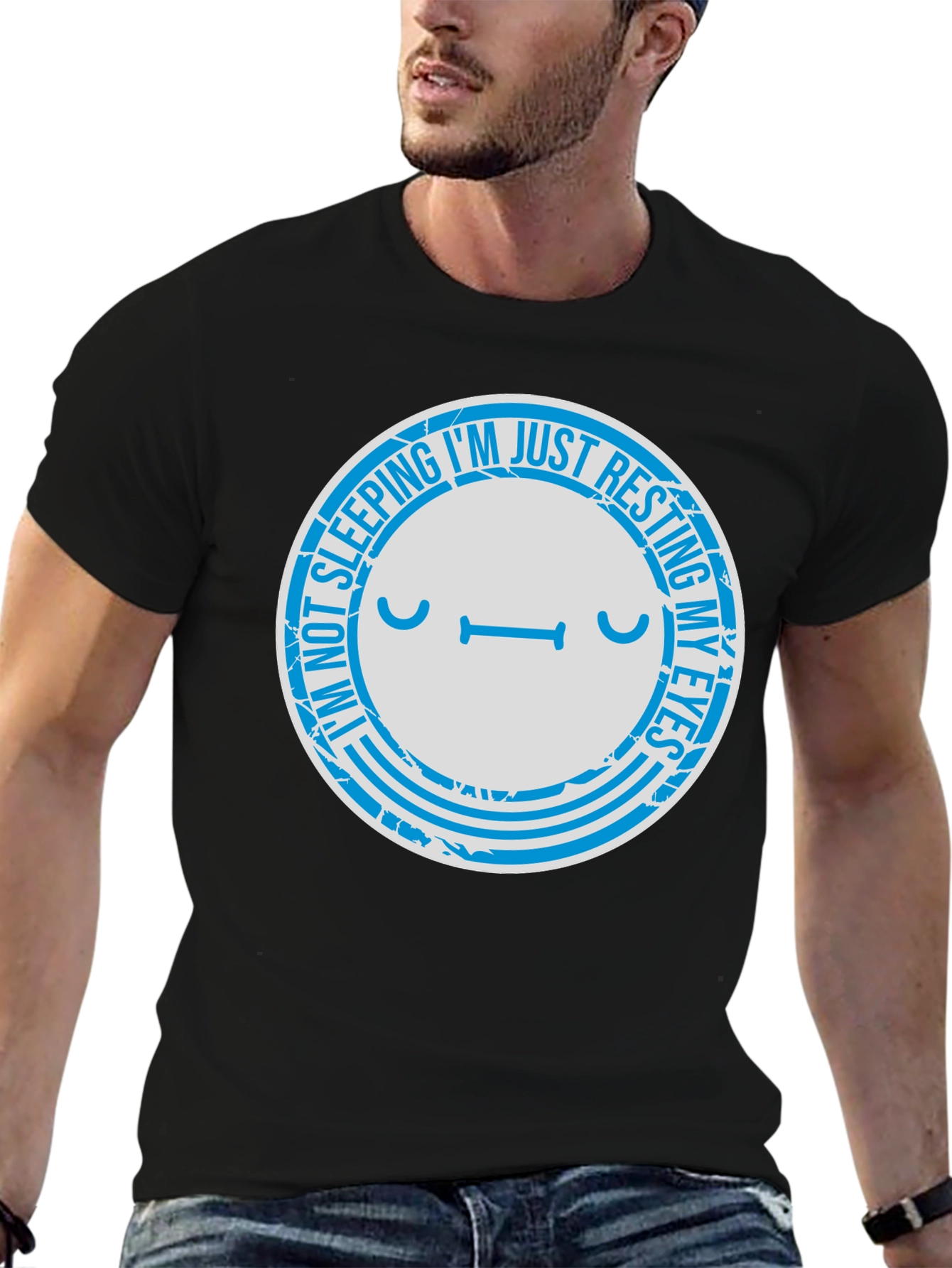 Black Resting My Eyes T-Shirt - Funny Graphic Tee view 6