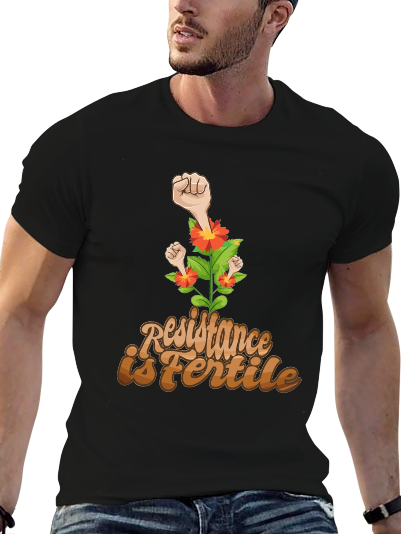 Black Resistance Is Fertile Graphic Tee view 6