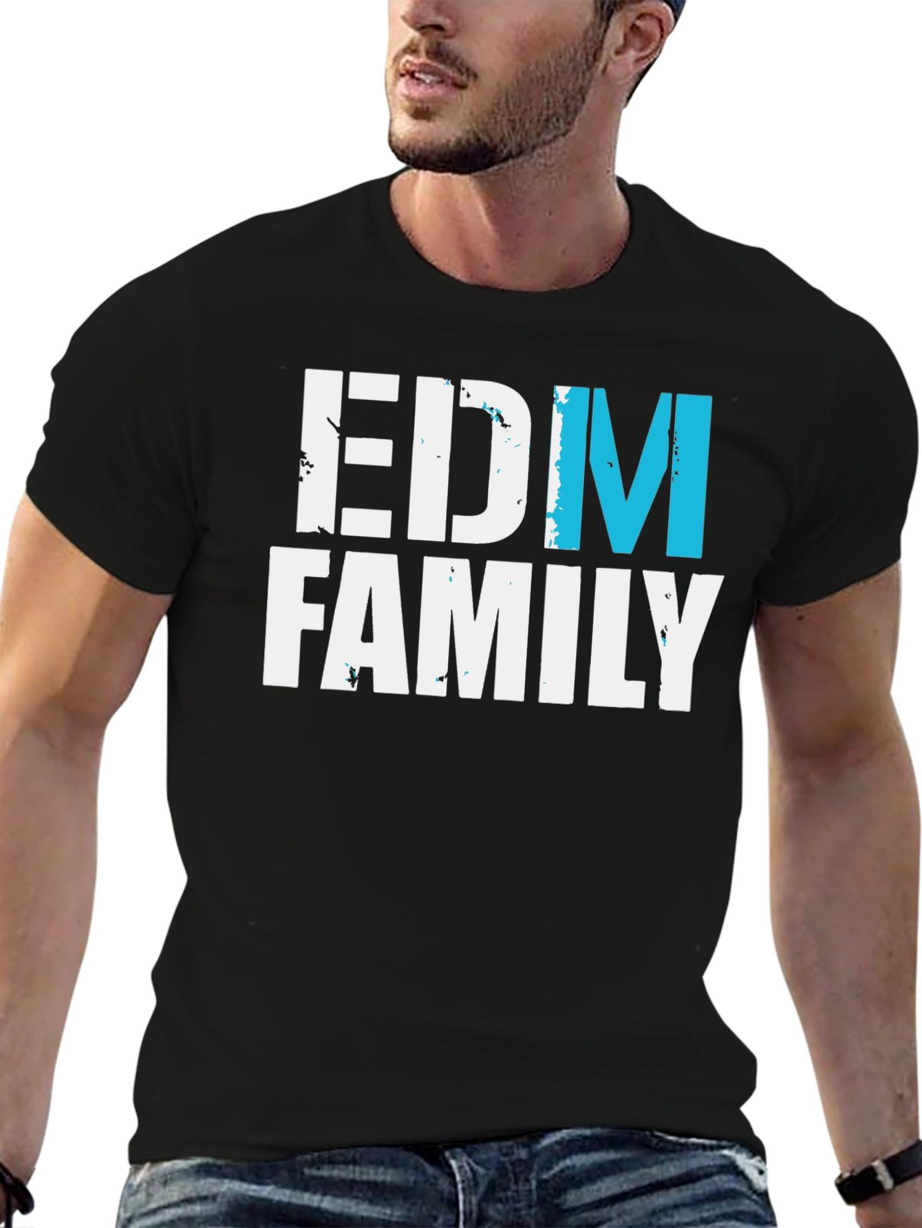 Black EDM Family T-Shirt - Music Lover Tee view 6