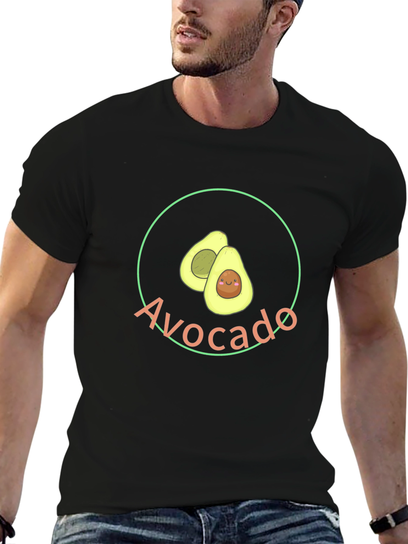 Black Avocado Graphic Tee - Trendy Unisex T-Shirt view 6