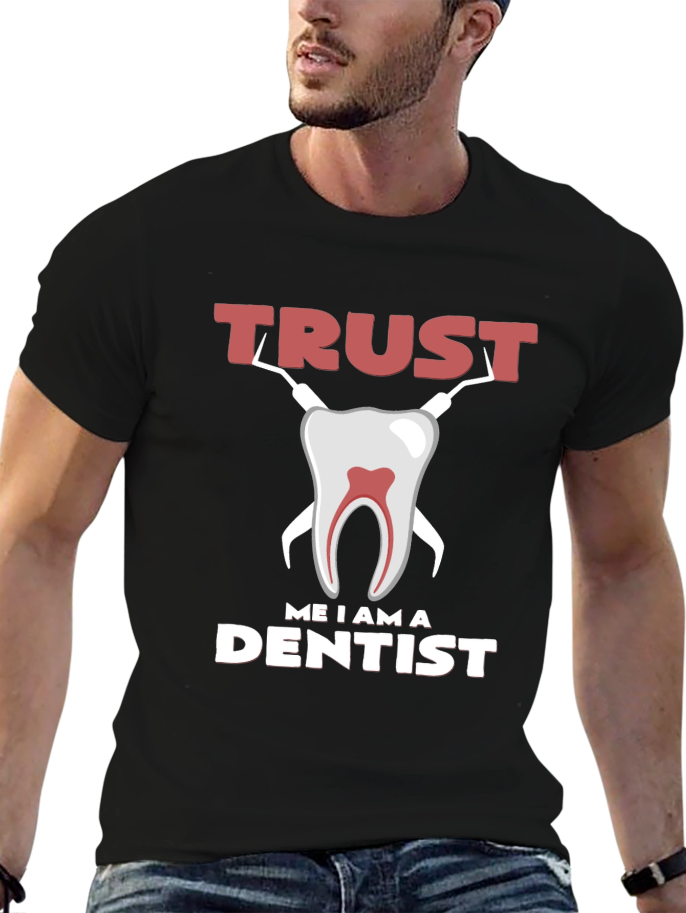 Black Trust Me I am a Dentist Graphic Tee view 6