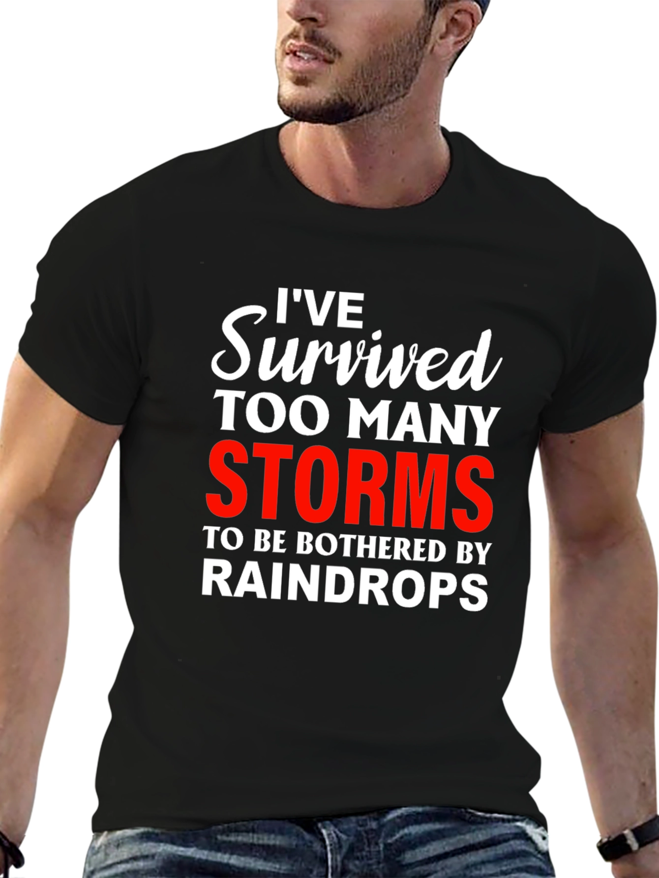 Black I've Survived Too Many Storms Graphic Tee view 6