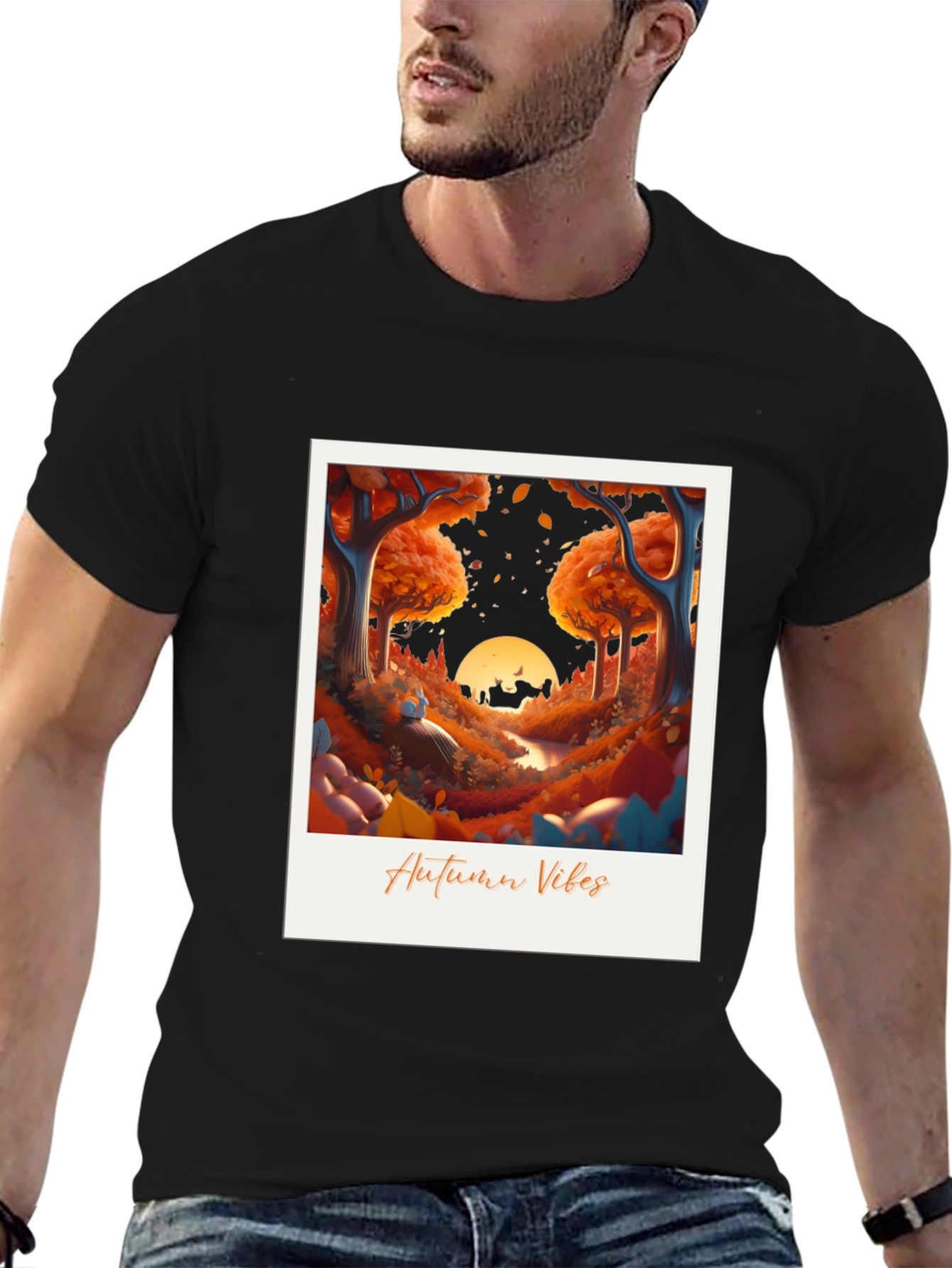 Black Autumn Vibes T-Shirt view 6