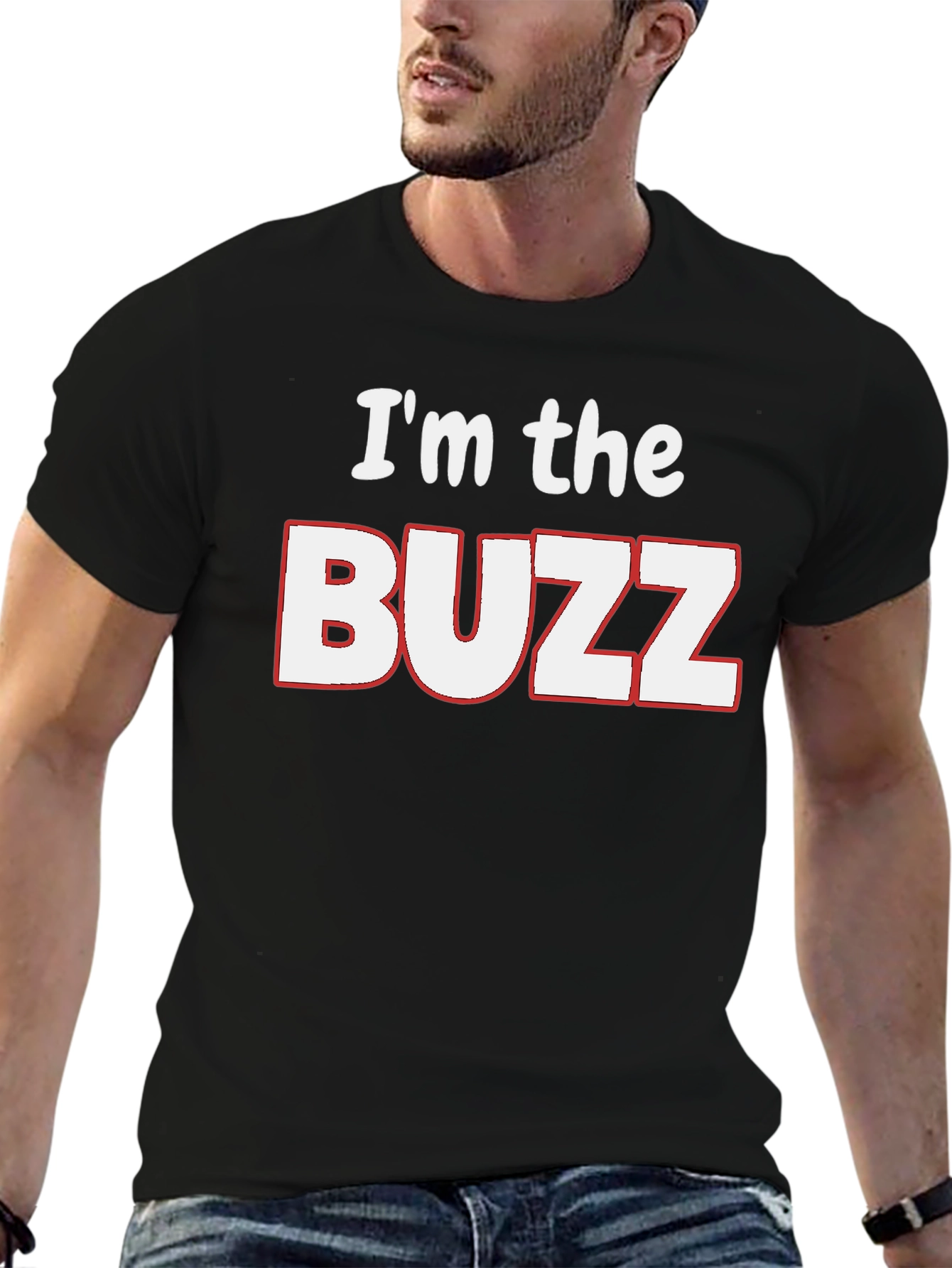 Black I'm the Buzz T-Shirt - Funny Graphic Tee view 6