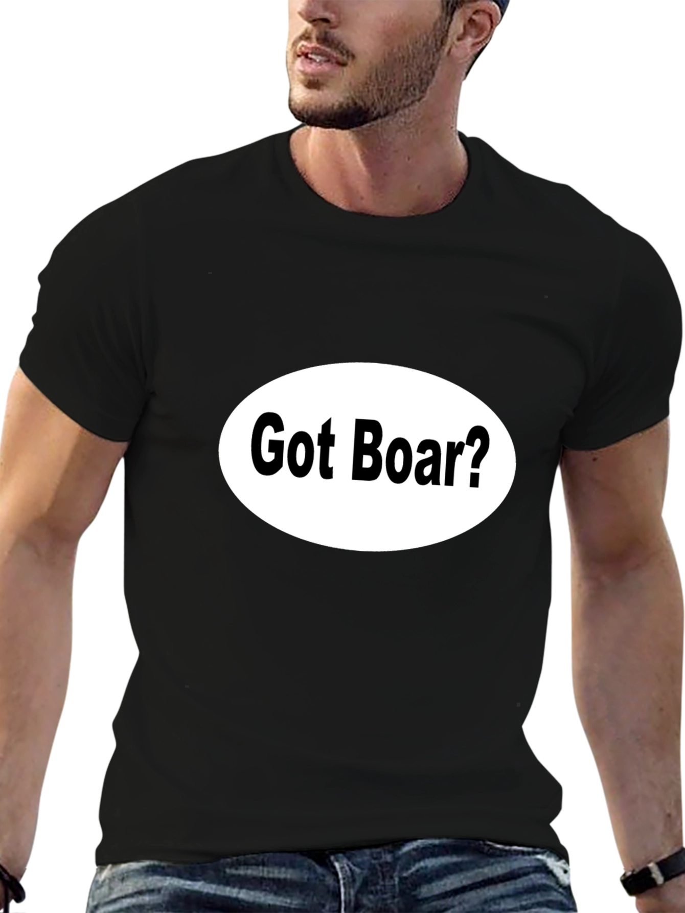 Black Got Boar? Black Novelty T-Shirt view 6