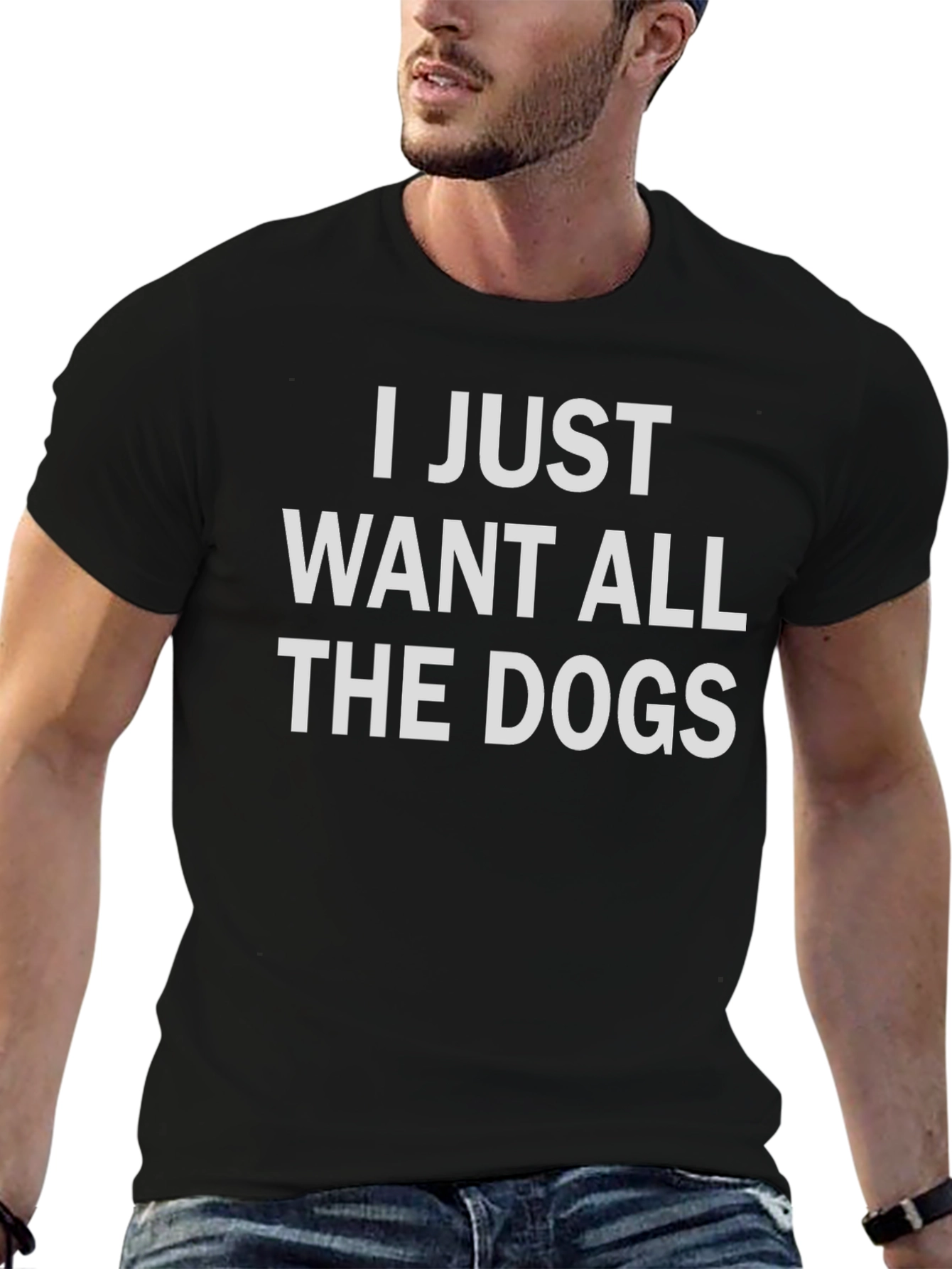 Black Dog Lover Graphic T-Shirt - I Just Want All The Dogs view 6