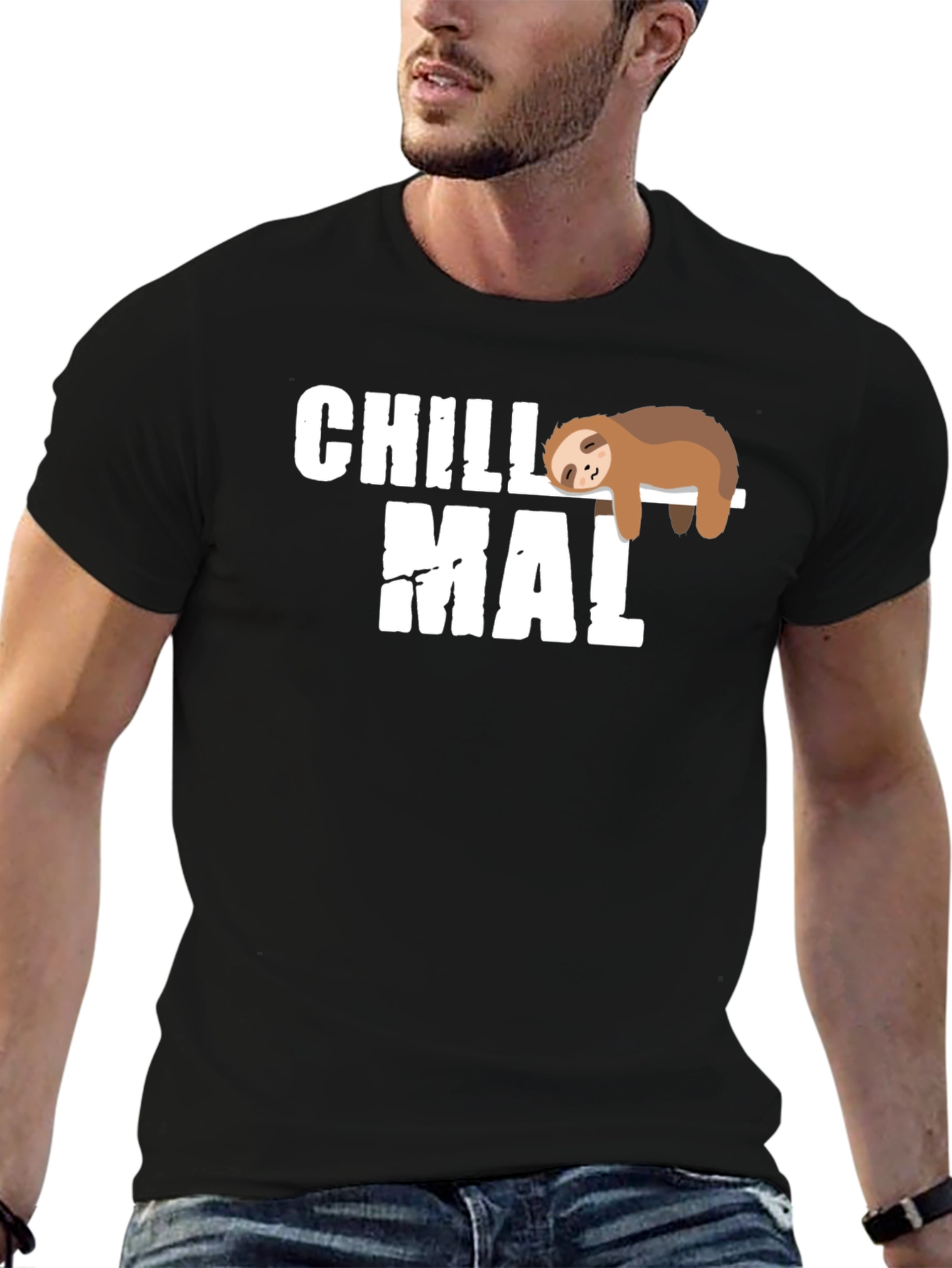 Black Chill Mal Sloth T-Shirt - Relaxed Fit view 6