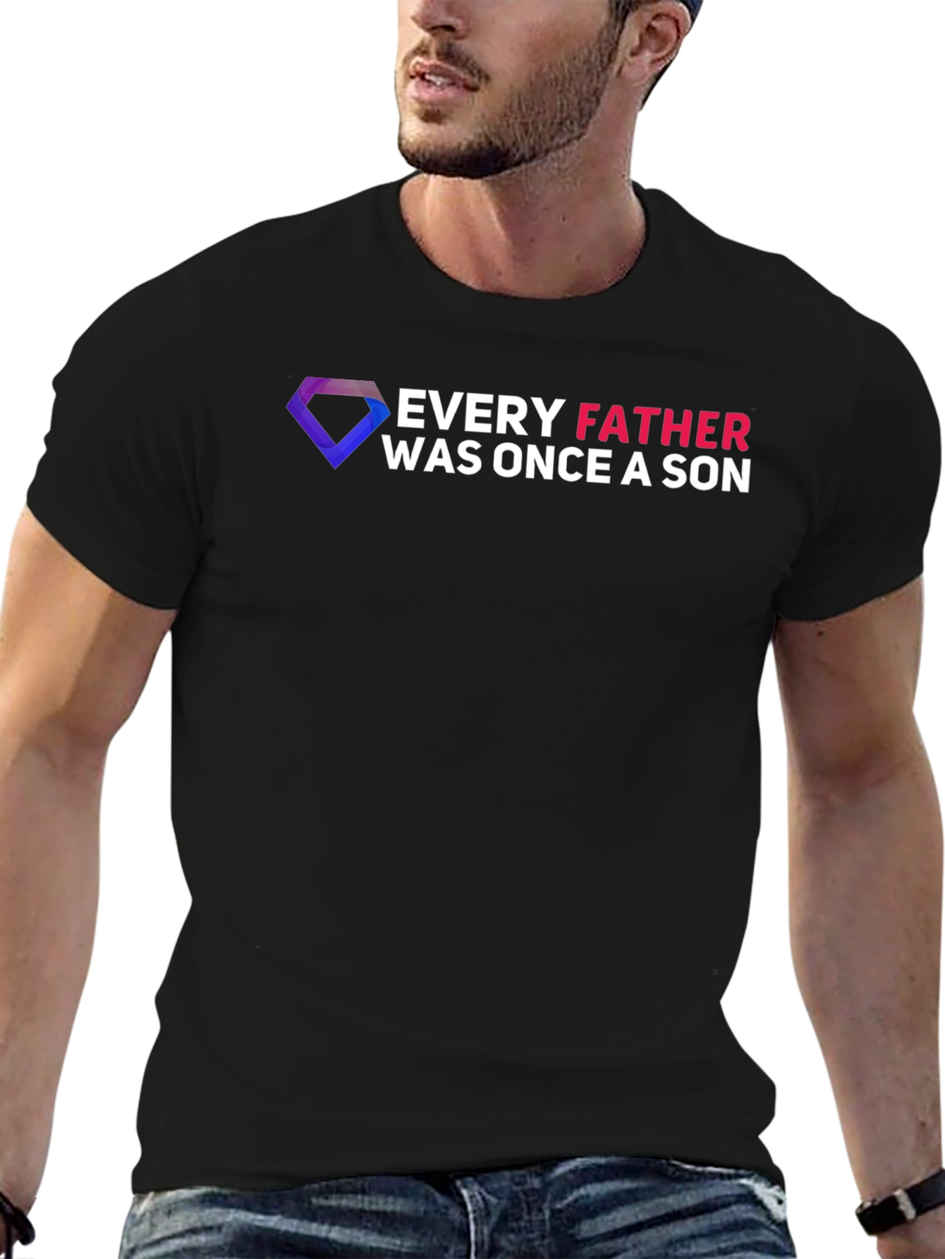 Black Every Father Was Once a Son T-Shirt view 6