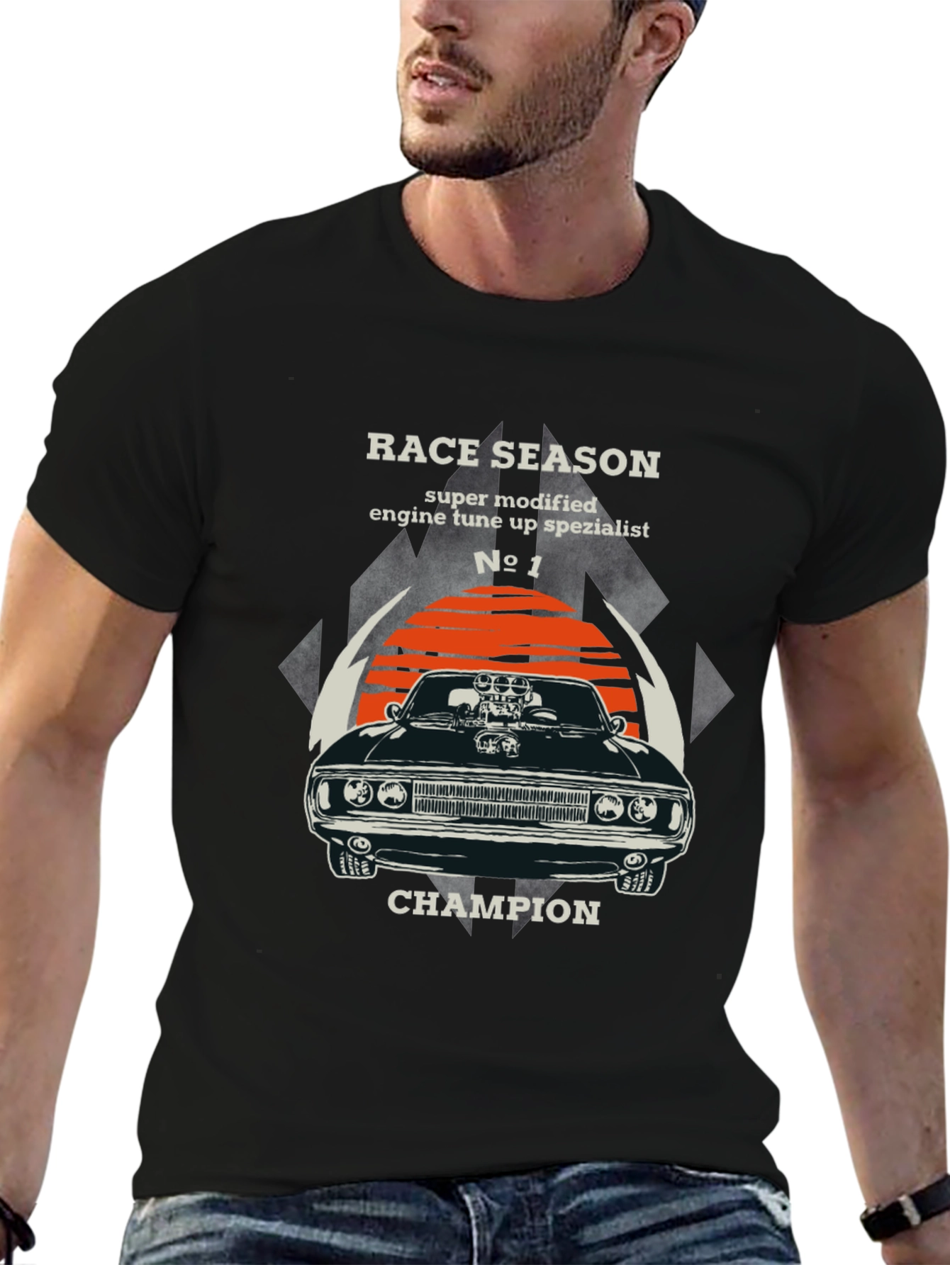 Black Race Season Champion Graphic T-Shirt view 6
