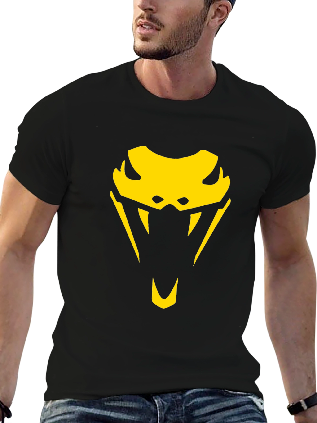 Black Viper Snake Logo Graphic T-Shirt view 6