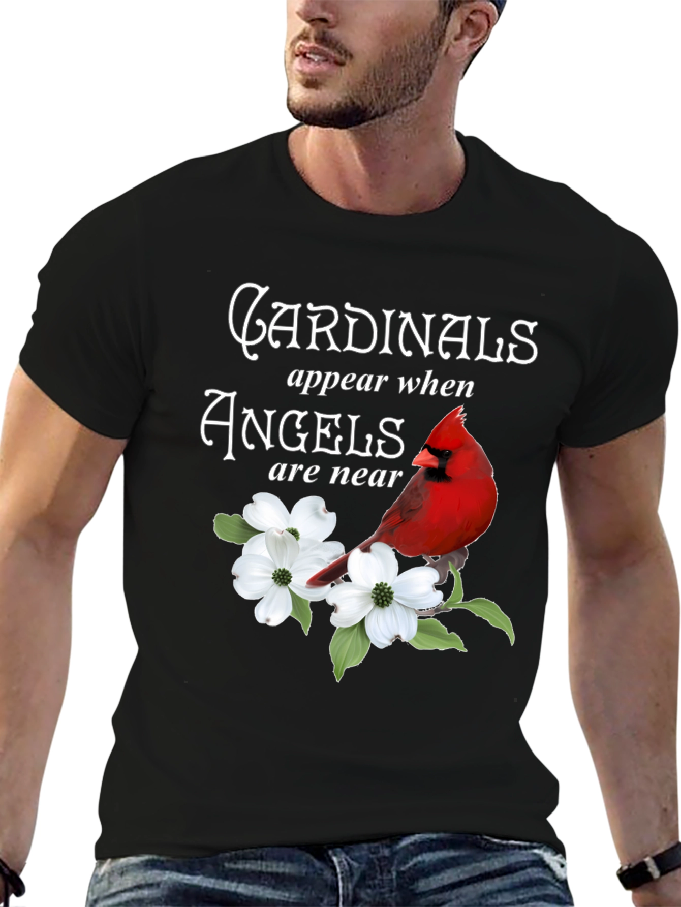 Black Cardinals Appear When Angels Are Near T-Shirt view 6