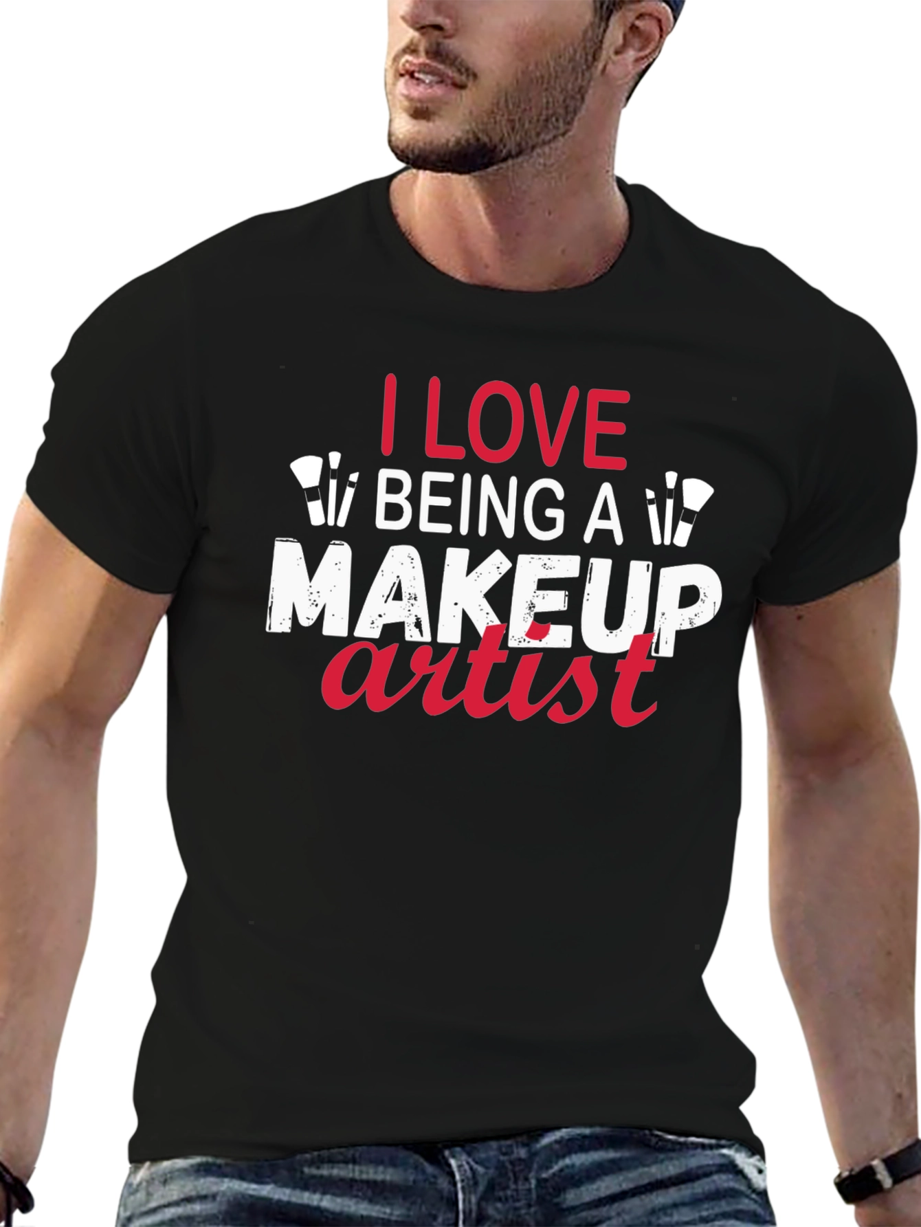 Black I Love Being a Makeup Artist T-Shirt view 6