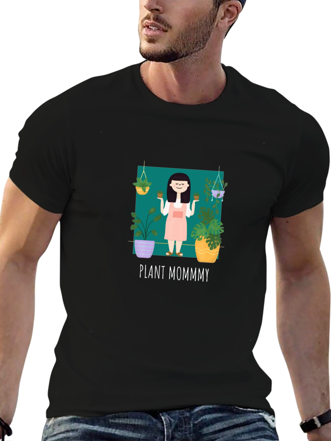 Black Plant Mommy Graphic T-Shirt view 6