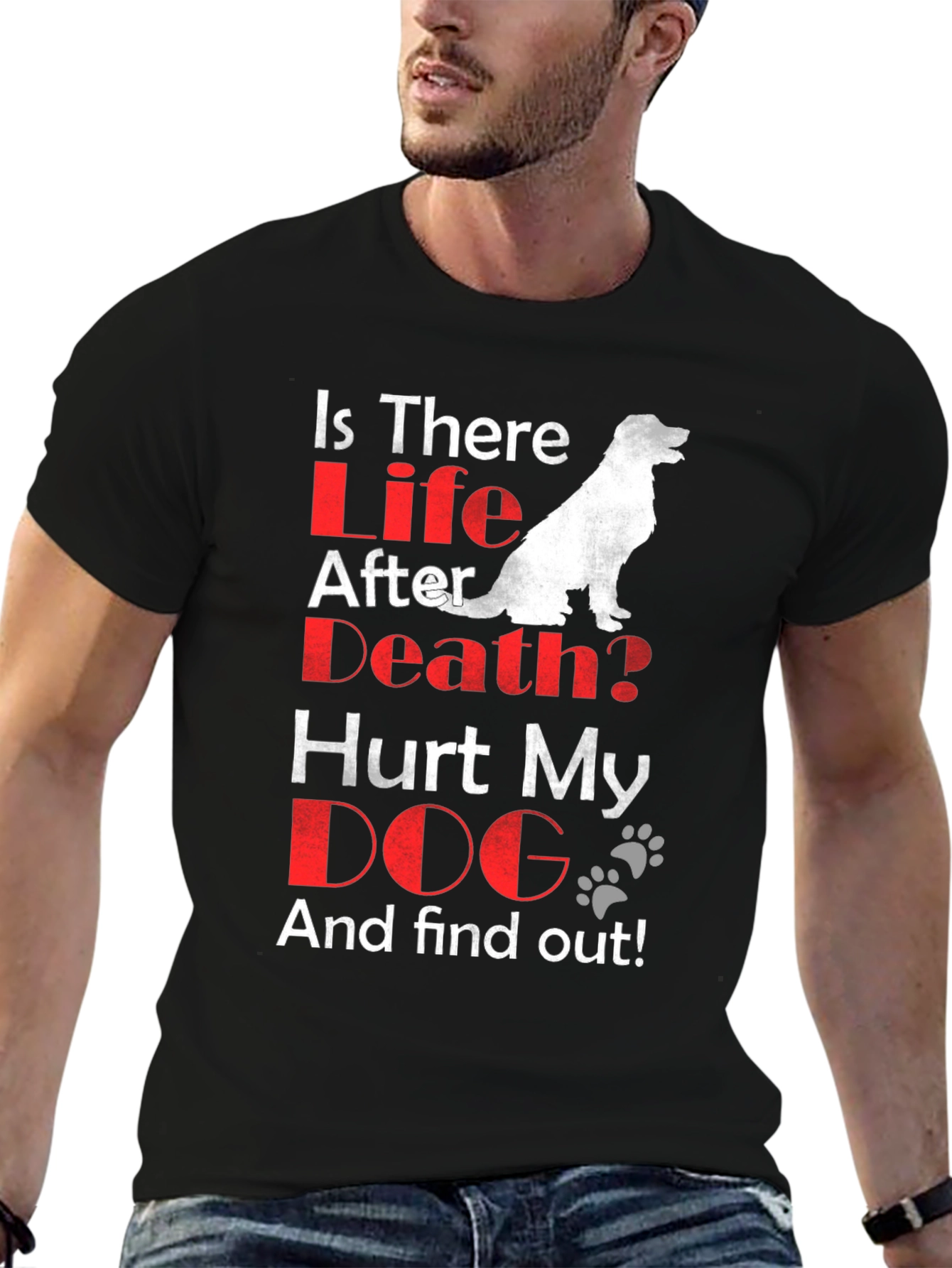 Black Is There Life After Death? Dog Lover T-Shirt view 6