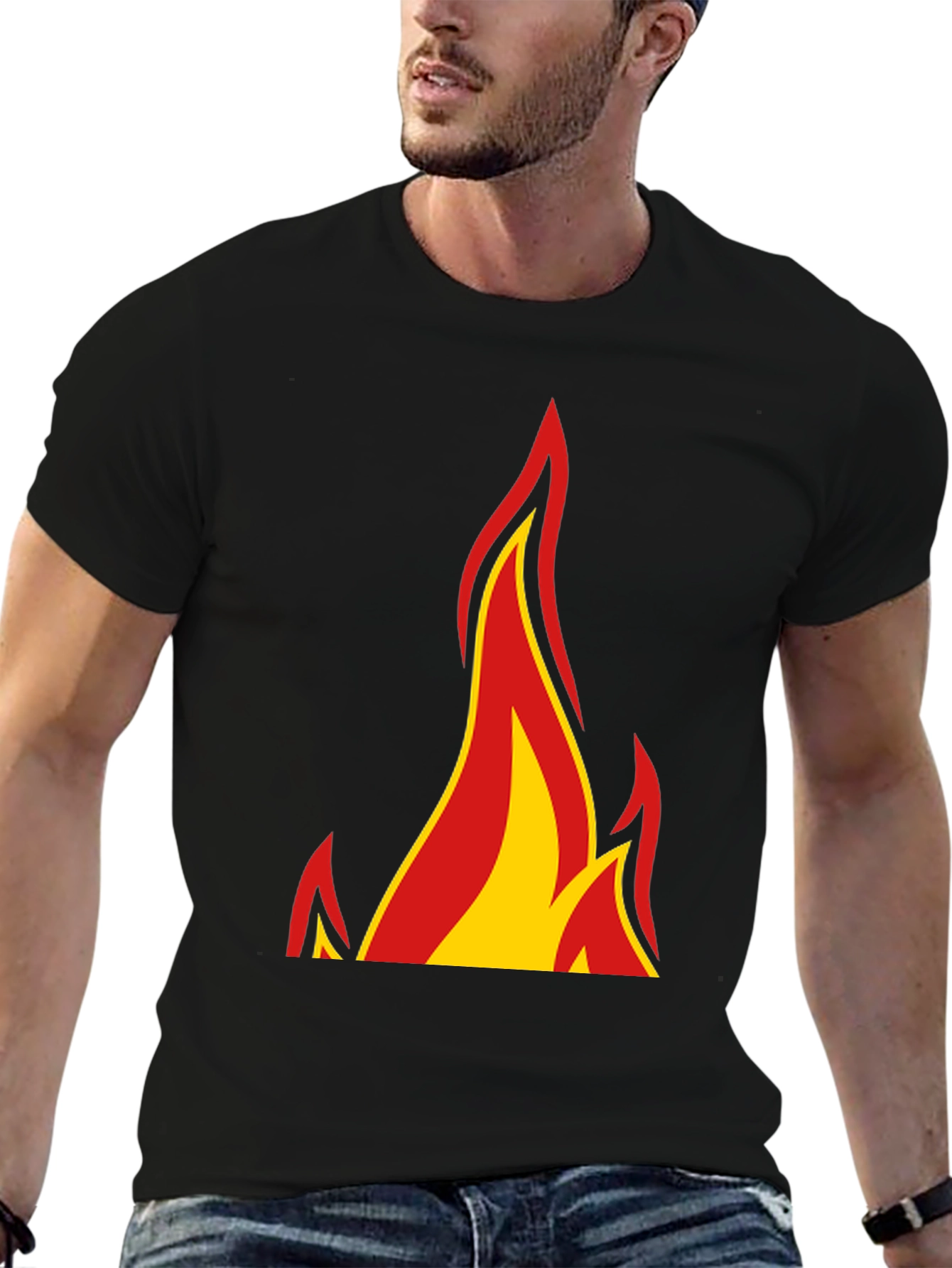 Black Flame Graphic Black T-Shirt - Bold & Stylish view 6
