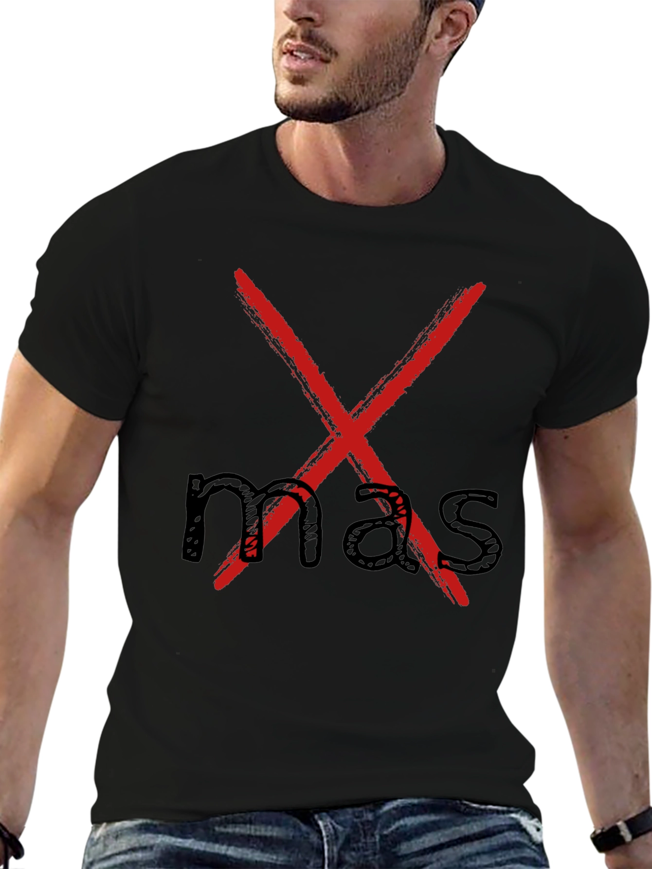 Black Red X Over 'Mas' Graphic T-Shirt - Casual Menswear view 6