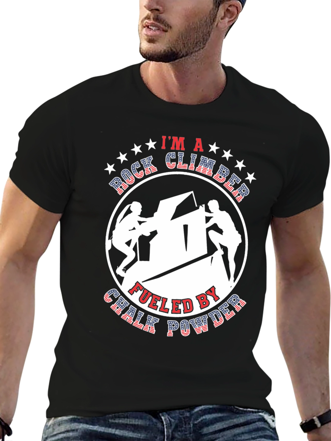 Black Rock Climber Chalk Powder Graphic Tee view 6