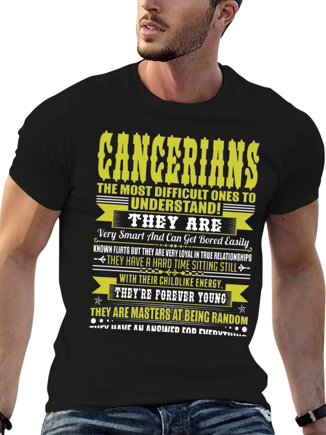 Black Cancerian Zodiac T-Shirt - Difficult to Understand! view 6