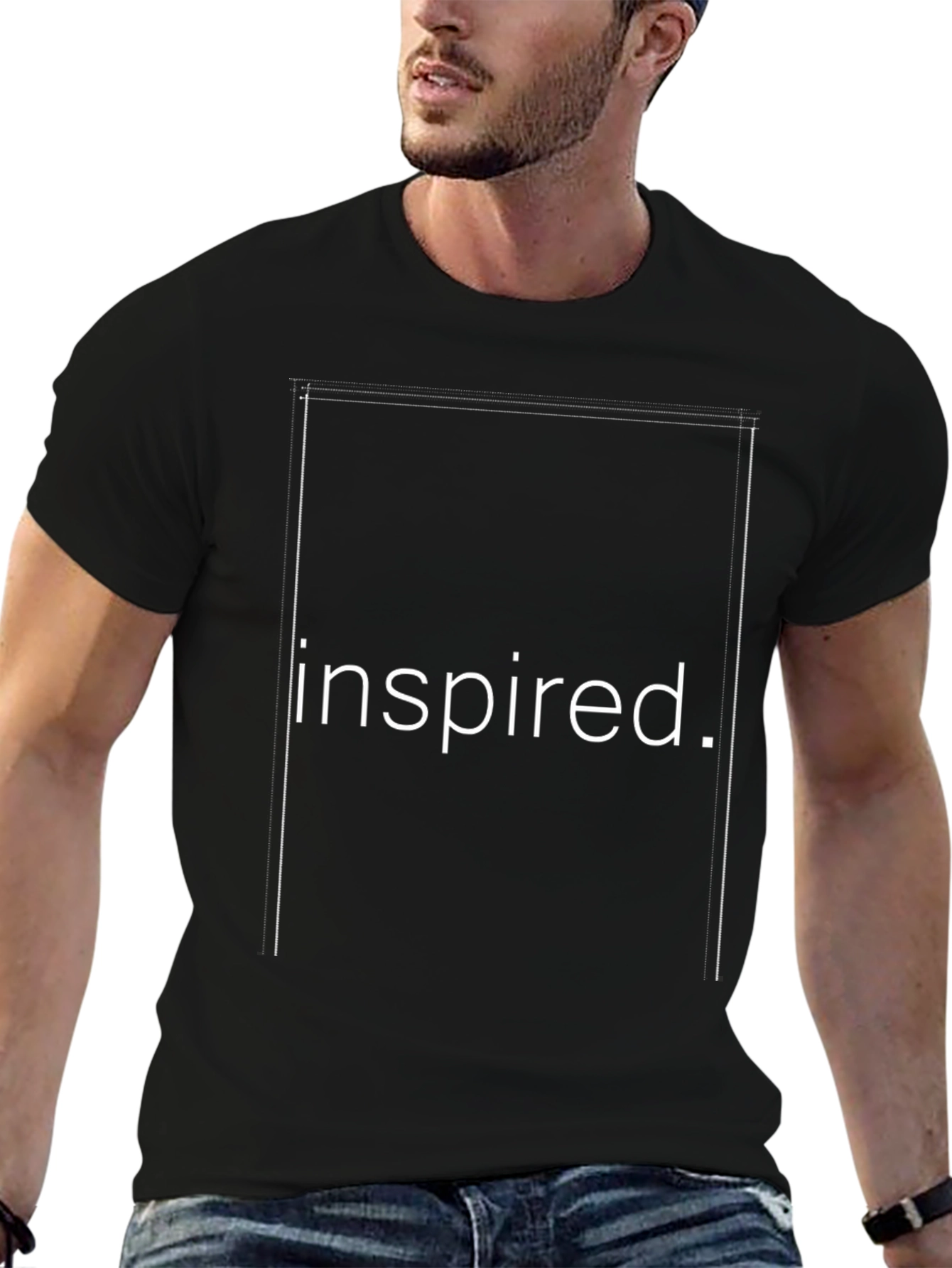 Black Inspired Graphic Tee - Black Cotton Blend view 6