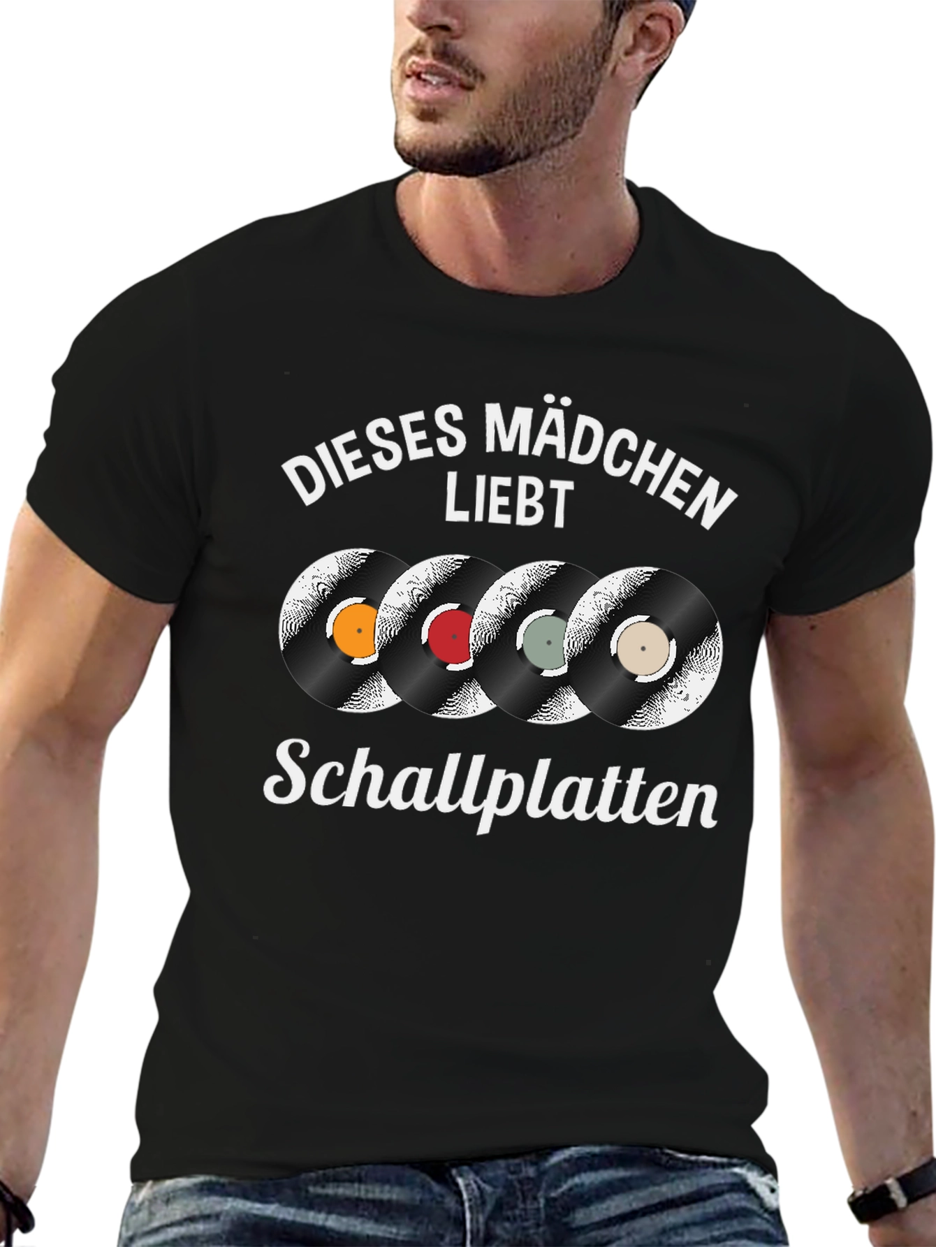 Black Vinyl Record Lover T-Shirt - Dieses Mädchen Liebt Schallplatten view 6